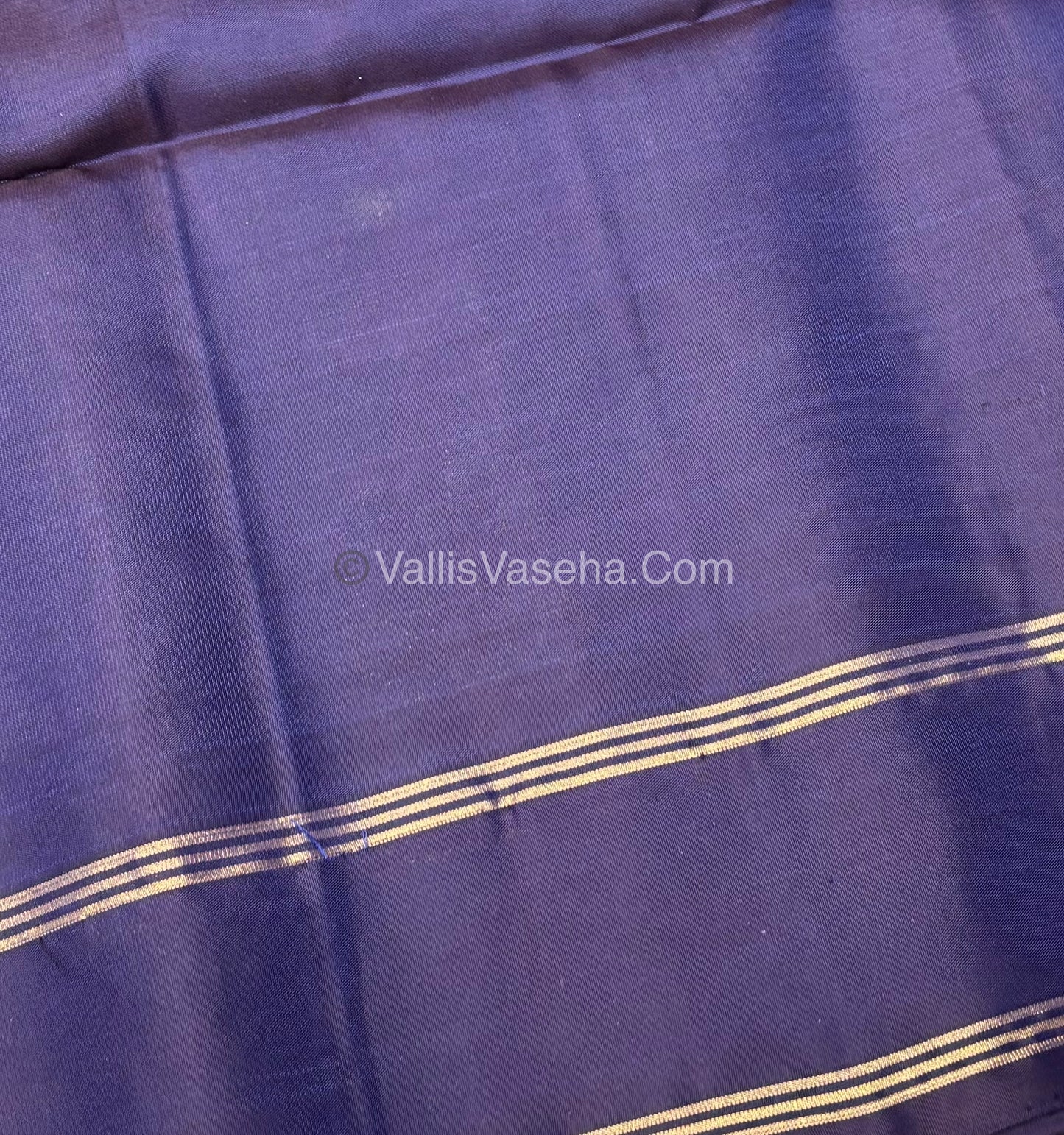 Pure Soft Silk Saree - Kolam Design - Grey & Blue Shade - VVPSS056
