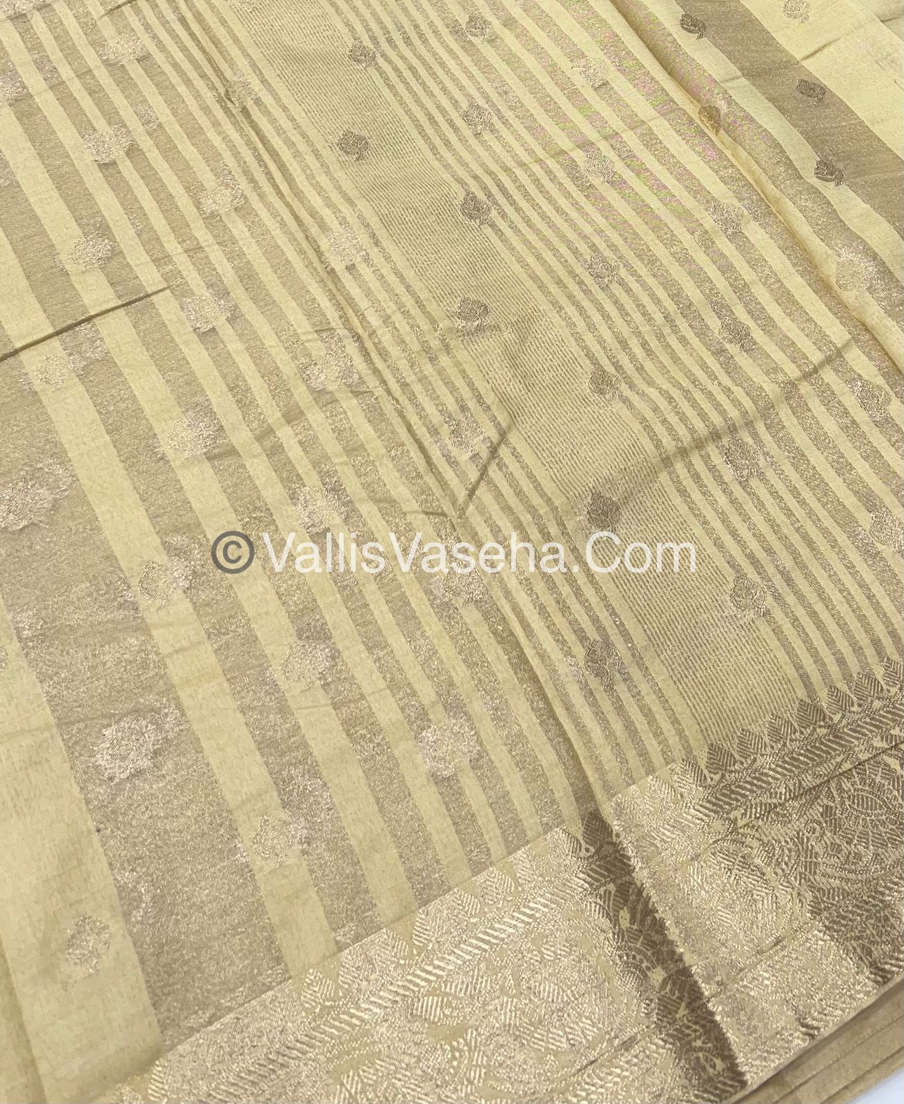 Semi Tussar Silk - Cream Shade - VVSTS024