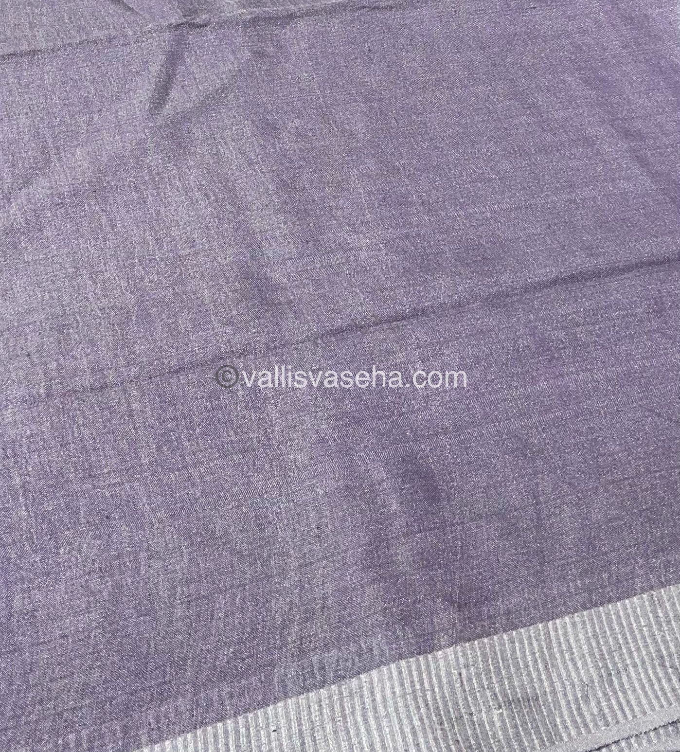 Tissue Linen Saree - Lavendar Shade - VVTLS001