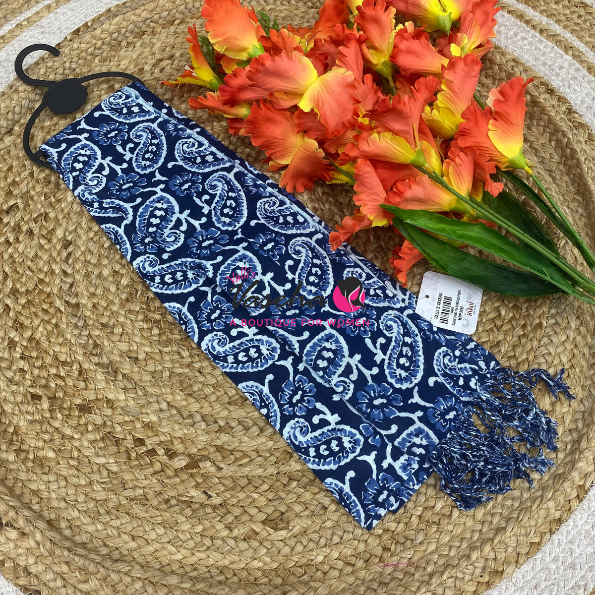 Stoles & Dupattas - Indigo Blue print - VVSD001