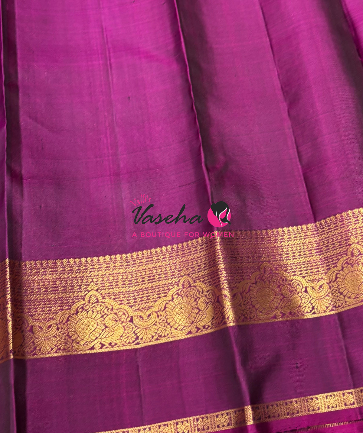 Pure Kanchipuram Silk Saree - Green & Purplish Pink Combo - VVPS046