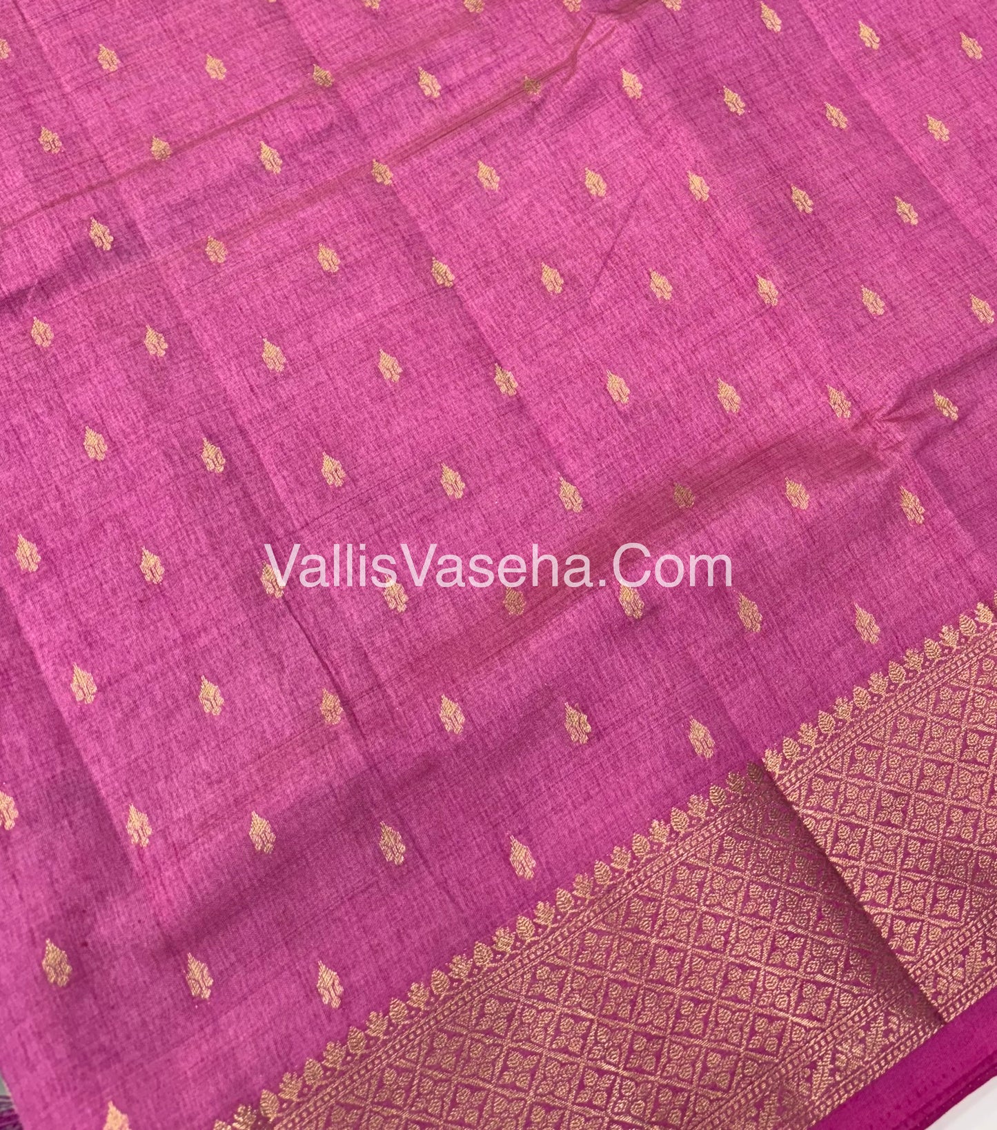 Semi Tussar Silk - Grand Pallu - Pink Shade - VVSTS022