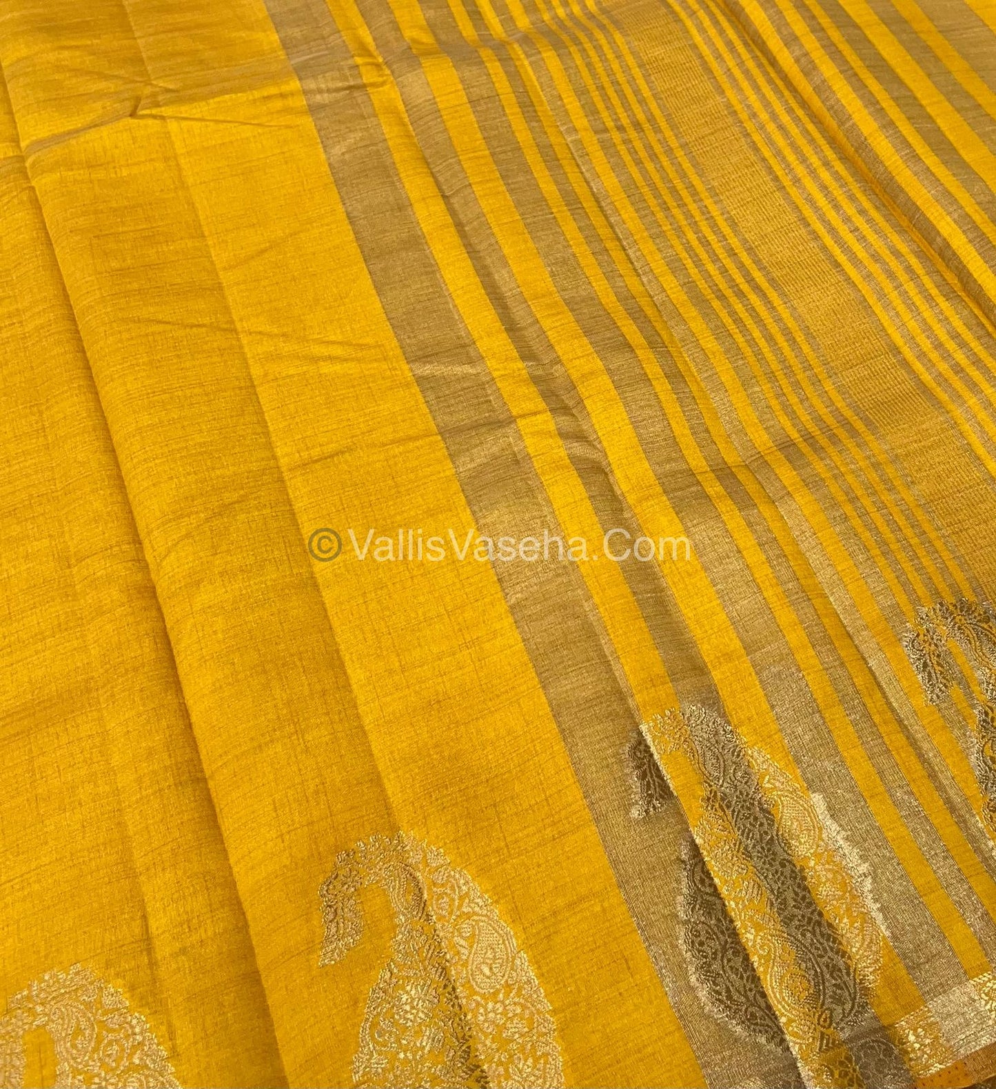 Semi Tussar Silk - Small Mango - Yellow Shade - VVSTS002