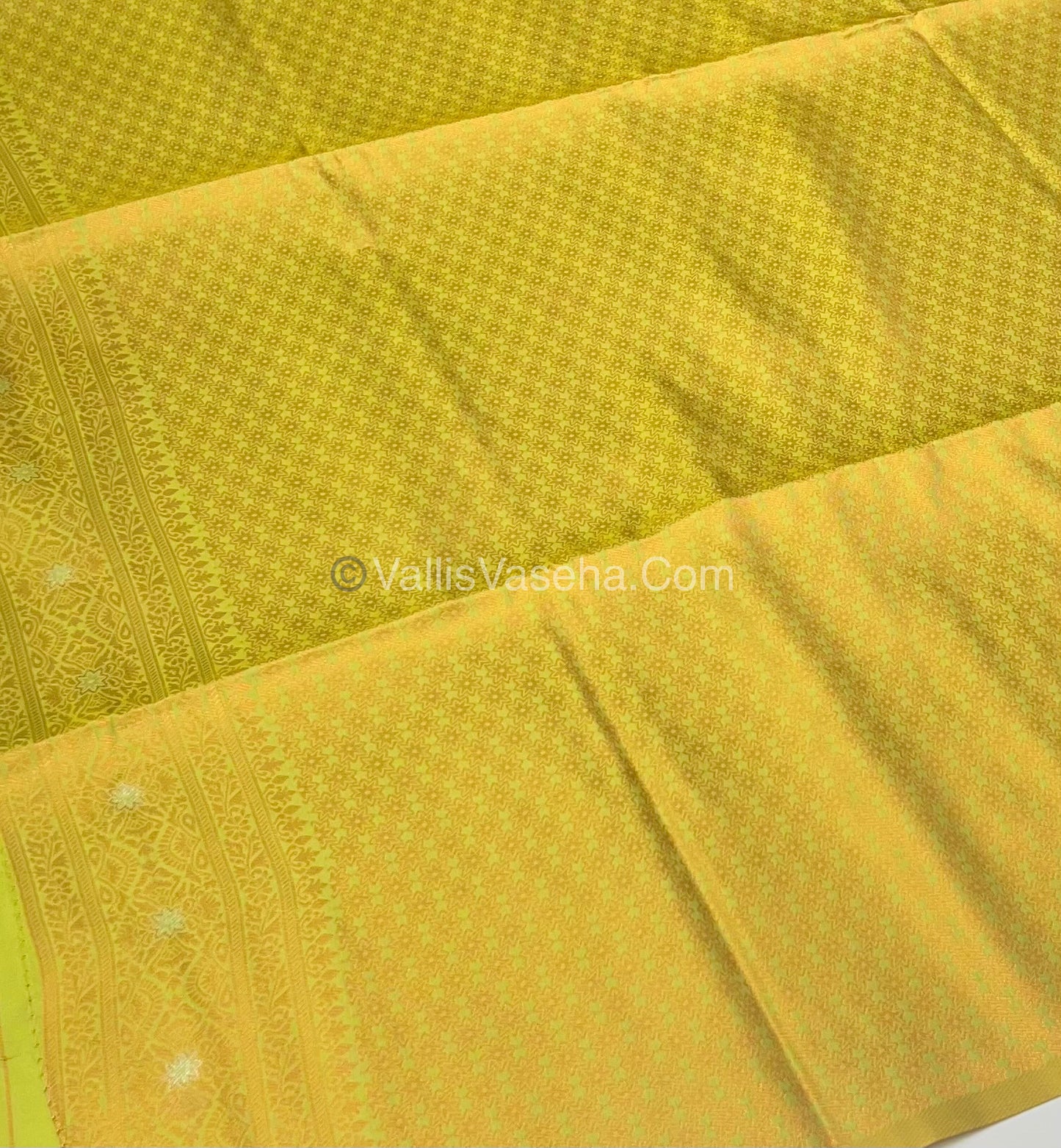 Semi Soft Silk - Border Butta - Light Green Shade -VVSSS010