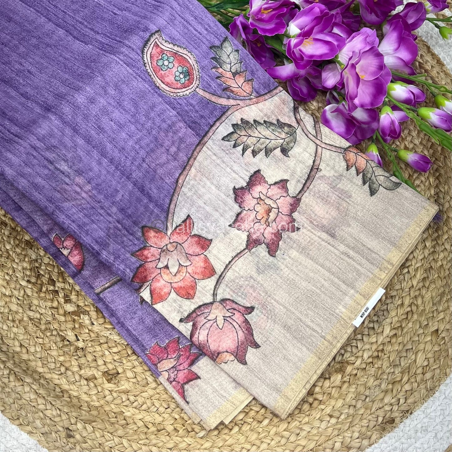 Semi Chanderi Saree - Digital Printed - VVSCD001