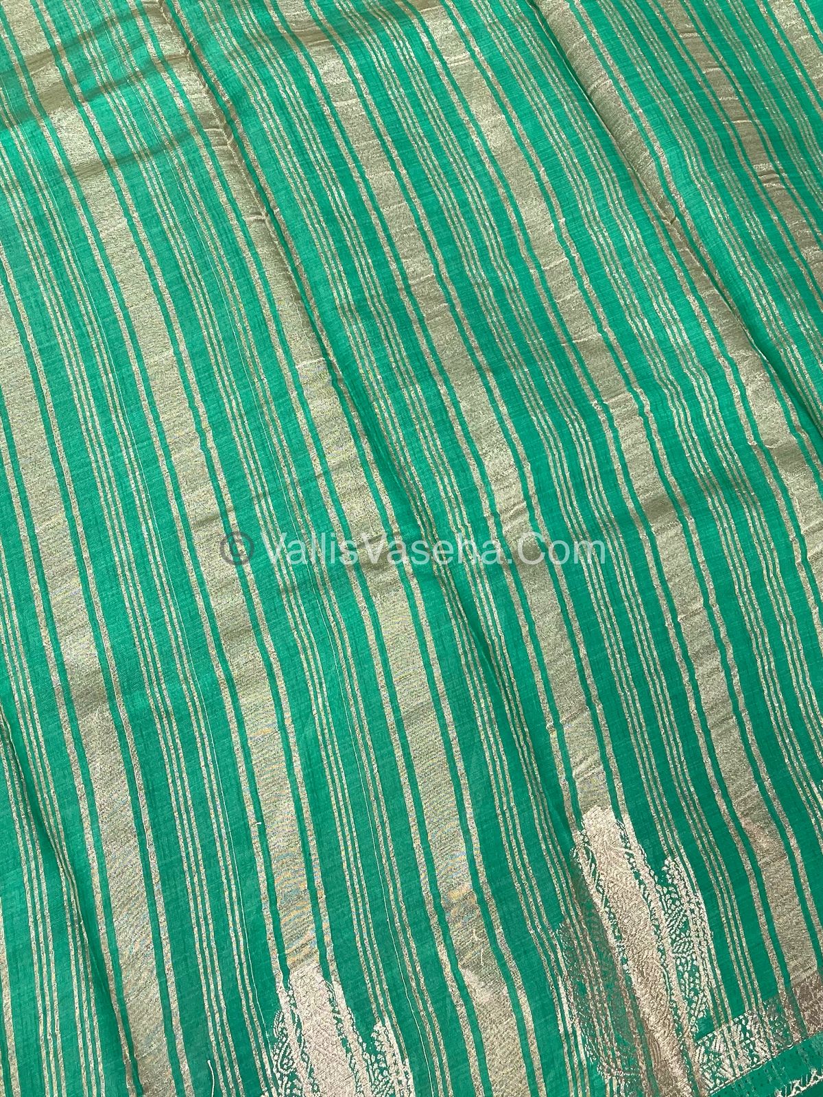 Semi Tussar Silk Saree |Dark Green shade |VVSTS046