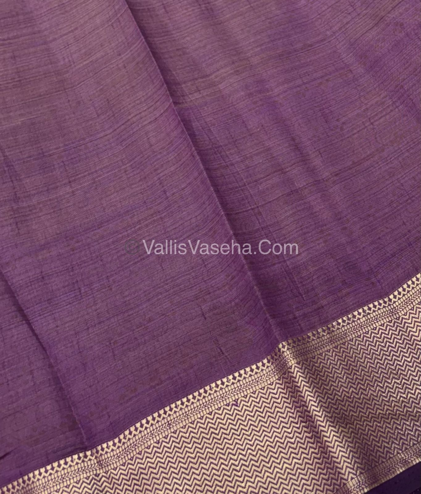 Semi Tussar Silk Saree - Ikkat / Pochampally Design - Dark Purple Shade - VVSTS034