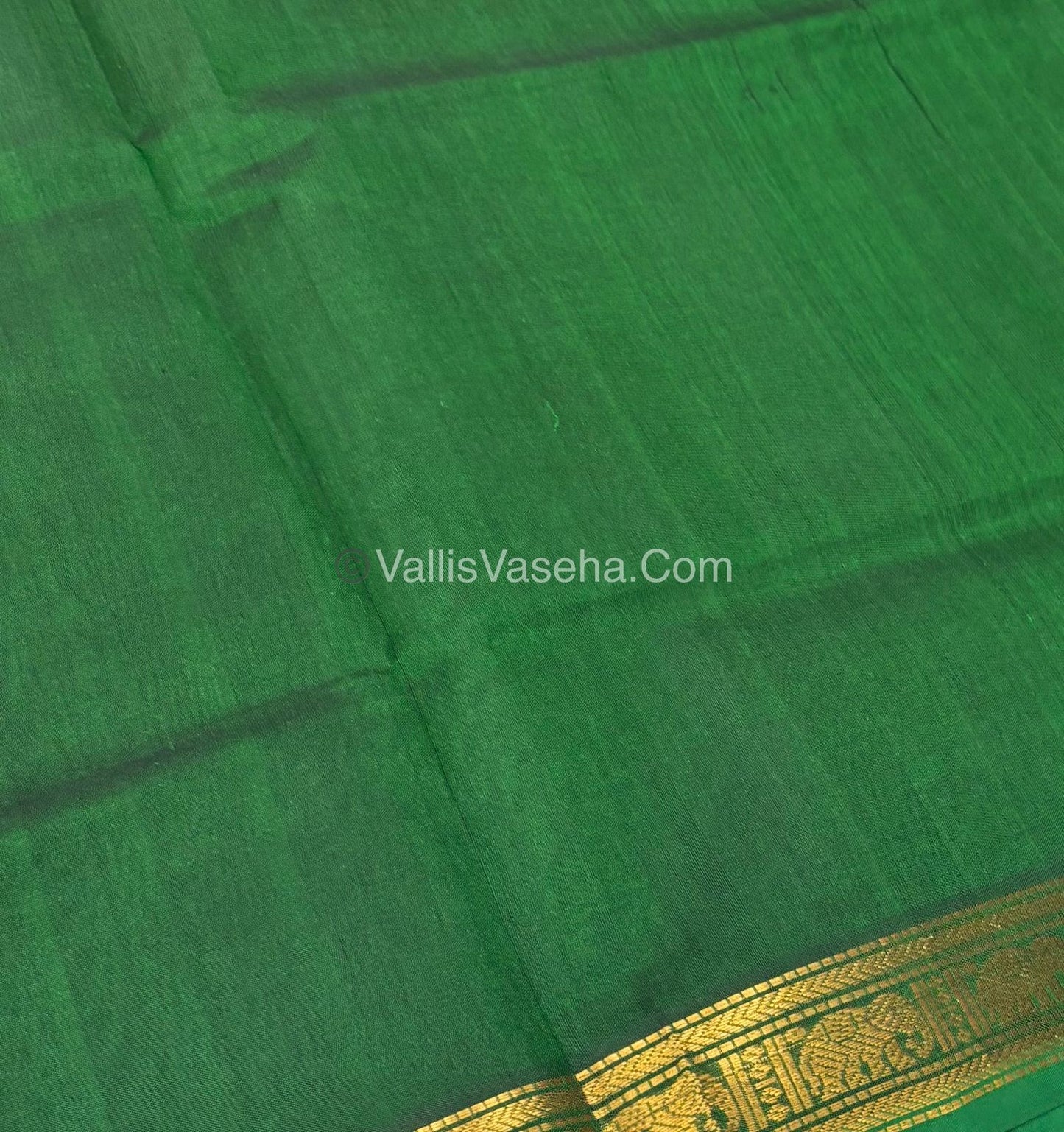 Pure Silk Cotton Saree - Retta Mayil Design - Green Shade - VVRMS001
