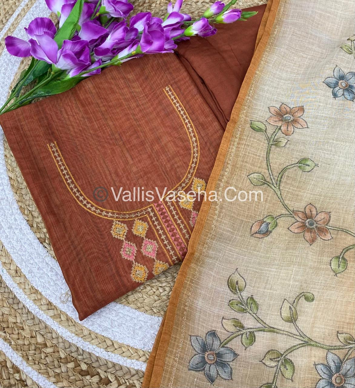 Tissue Linen Salwar Material | VVUSM009