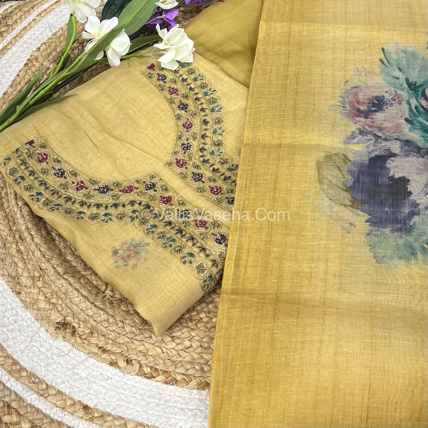 Tissue Linen Salwar Material | VVUSM007
