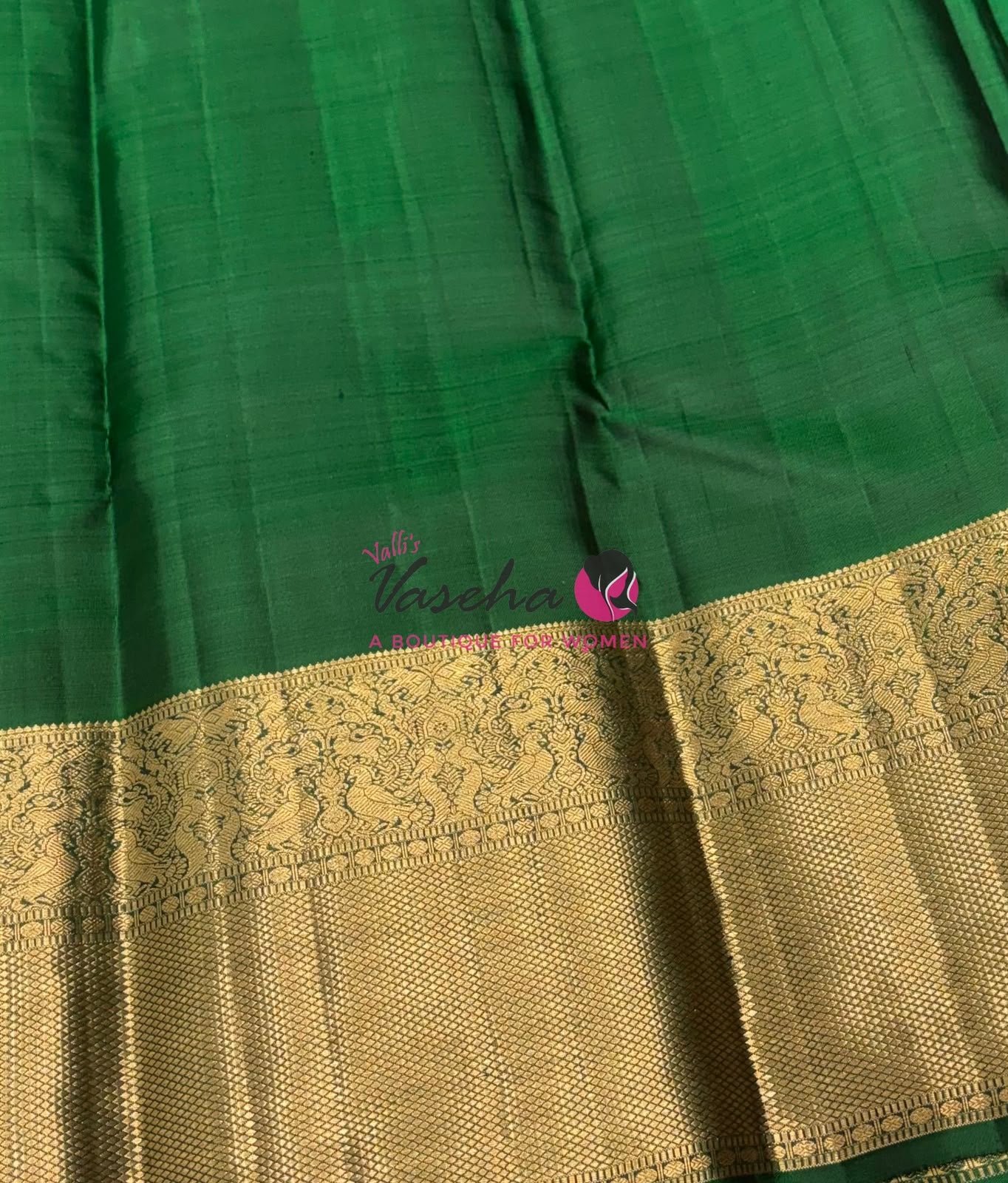 Pure Kanchipuram Silk Saree - Green Shade - VVPS045