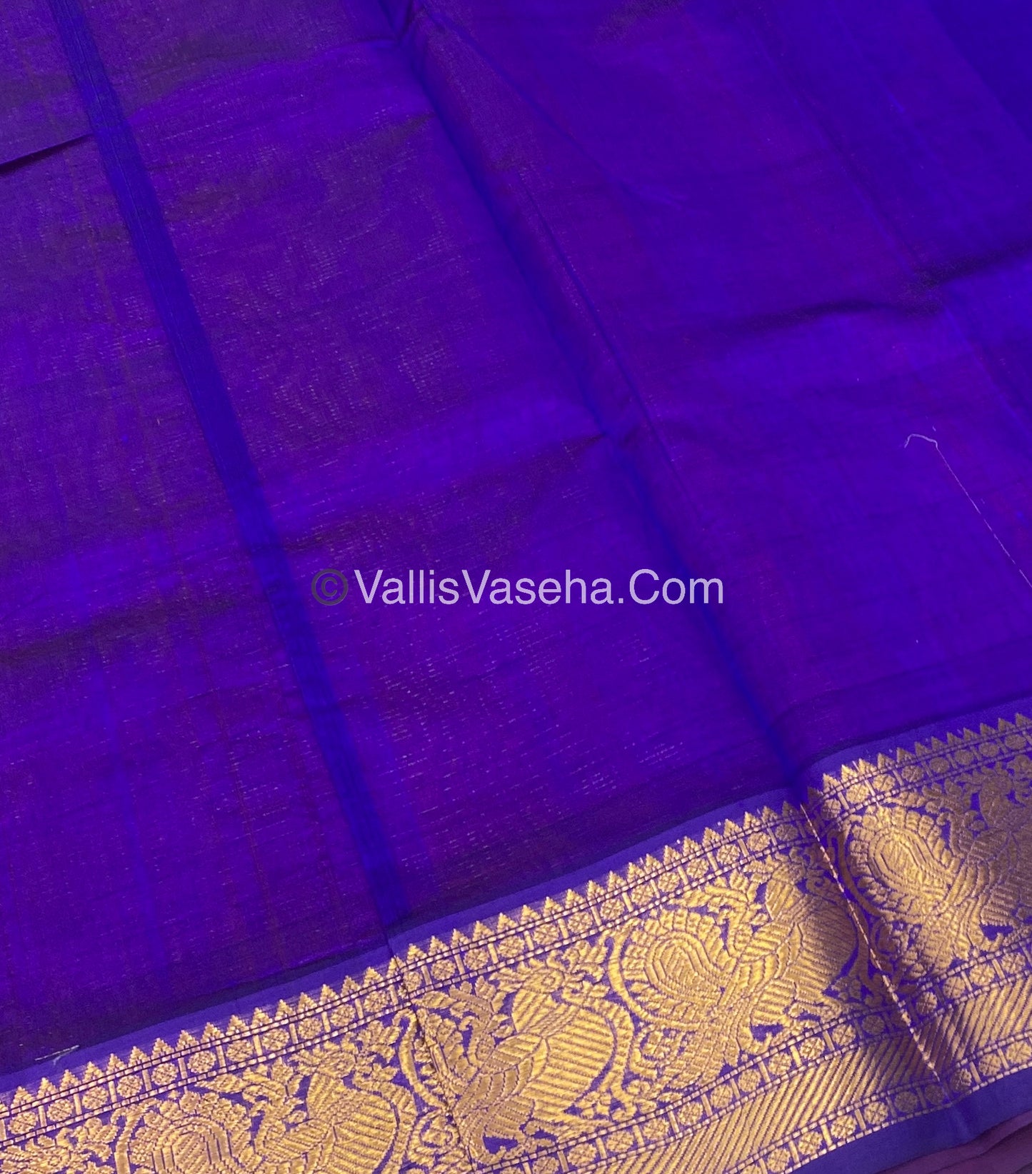 Pure Silk Cotton Saree - Vairavoosi checks - Mayil & Chakkaram - VVMCV002