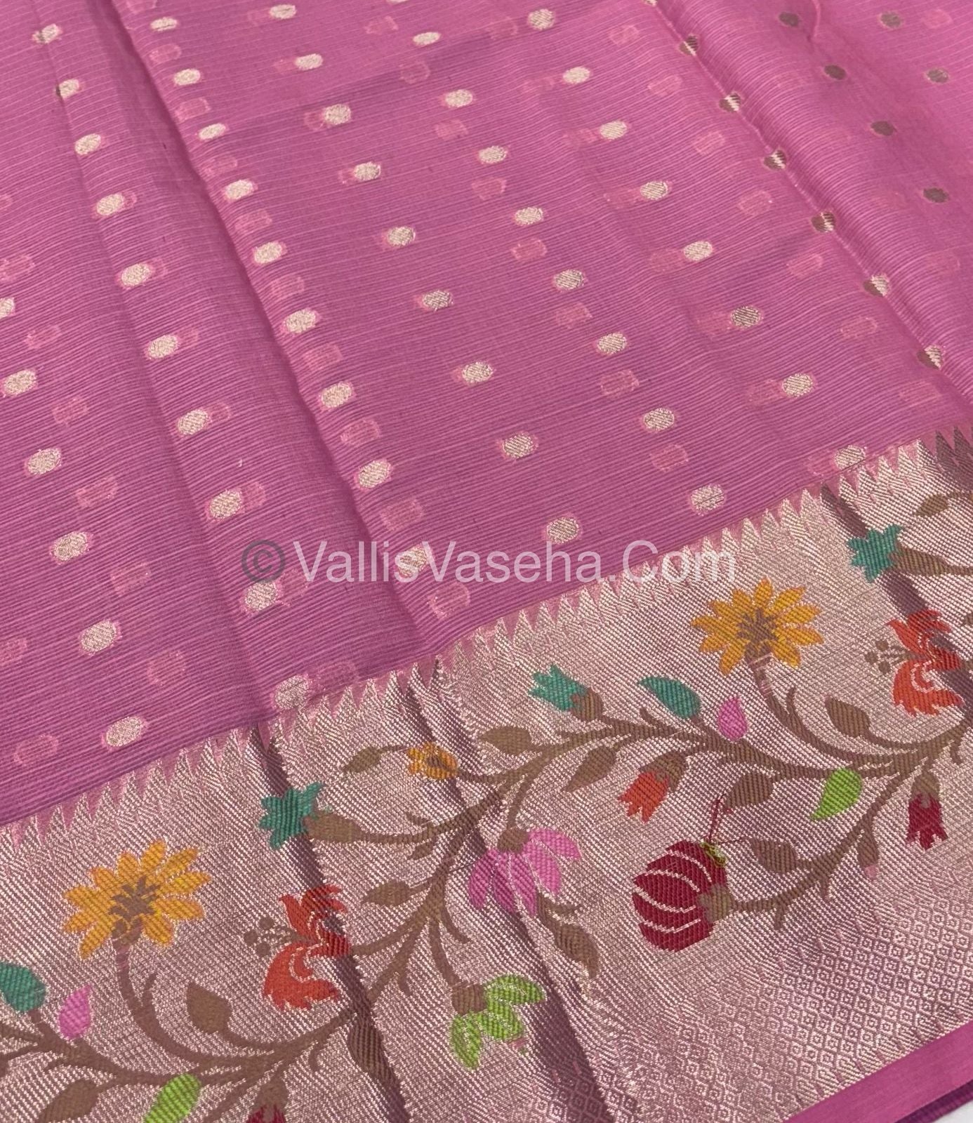 Kota Saree - Paithani Border - Lavender with Pink - VVKPS001