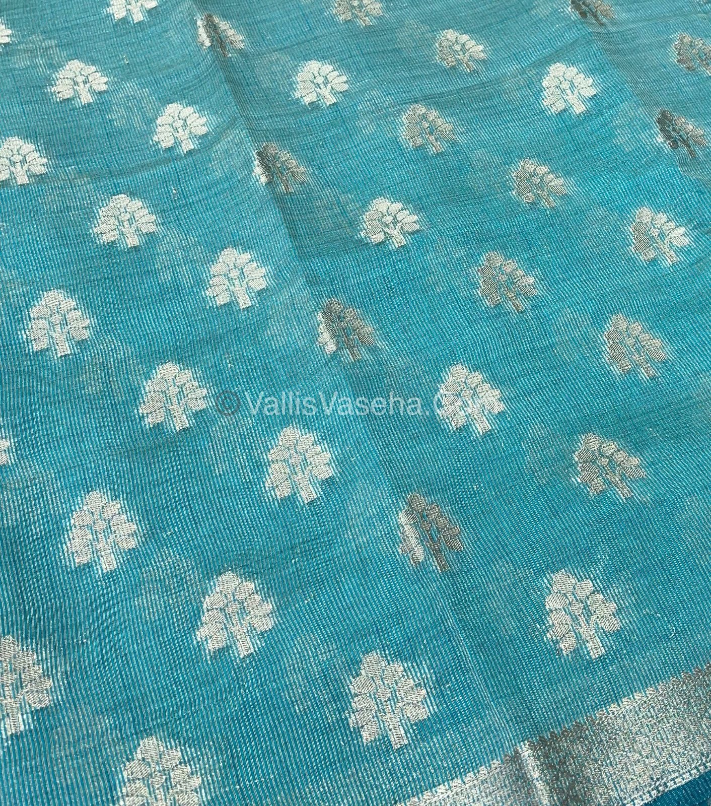 Semi Tussar Silk Saree - Blue Shade - VVSTS009