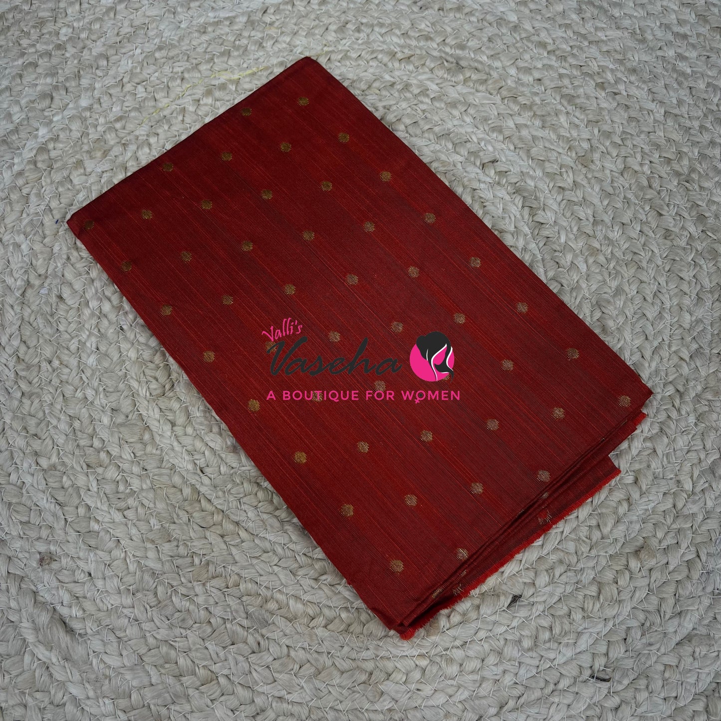Blouse Bit - Semi Raw Silk - Round Zari -Butta Design - 1mtr - VVBB001
