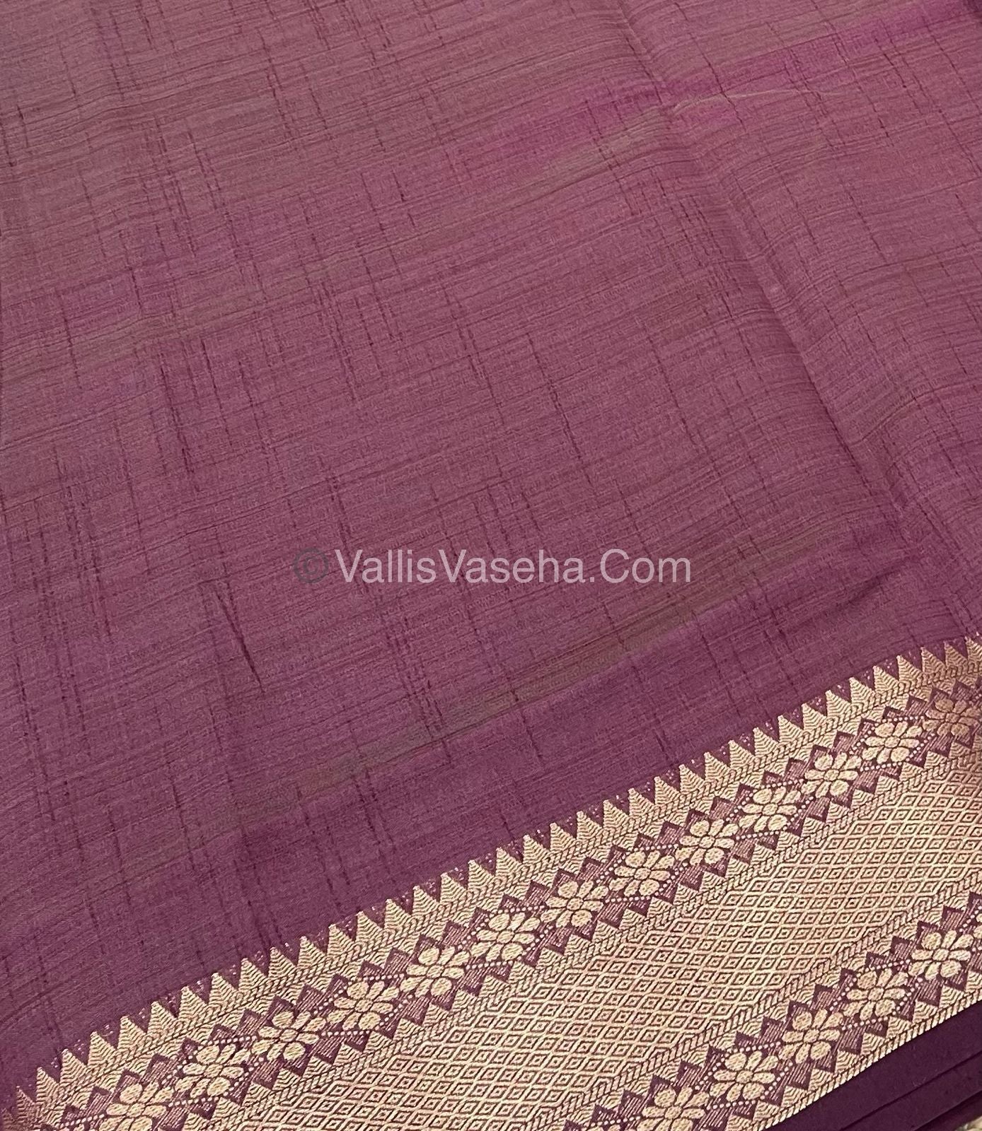 Semi Tussar Silk - Grand Pallu - Wine Shade - VVSTS017