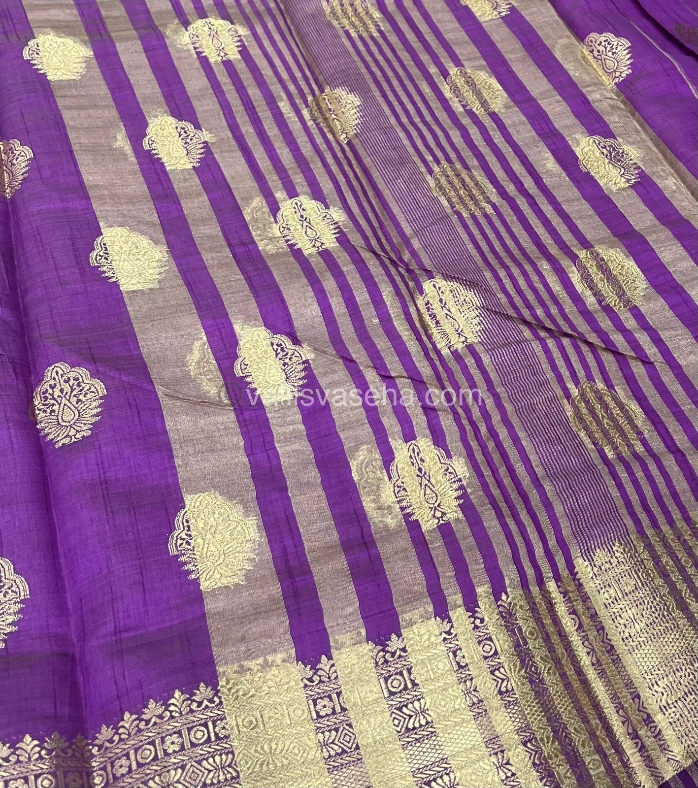 Semi Tussar Silk Saree - Purple Shade - VVSTS008