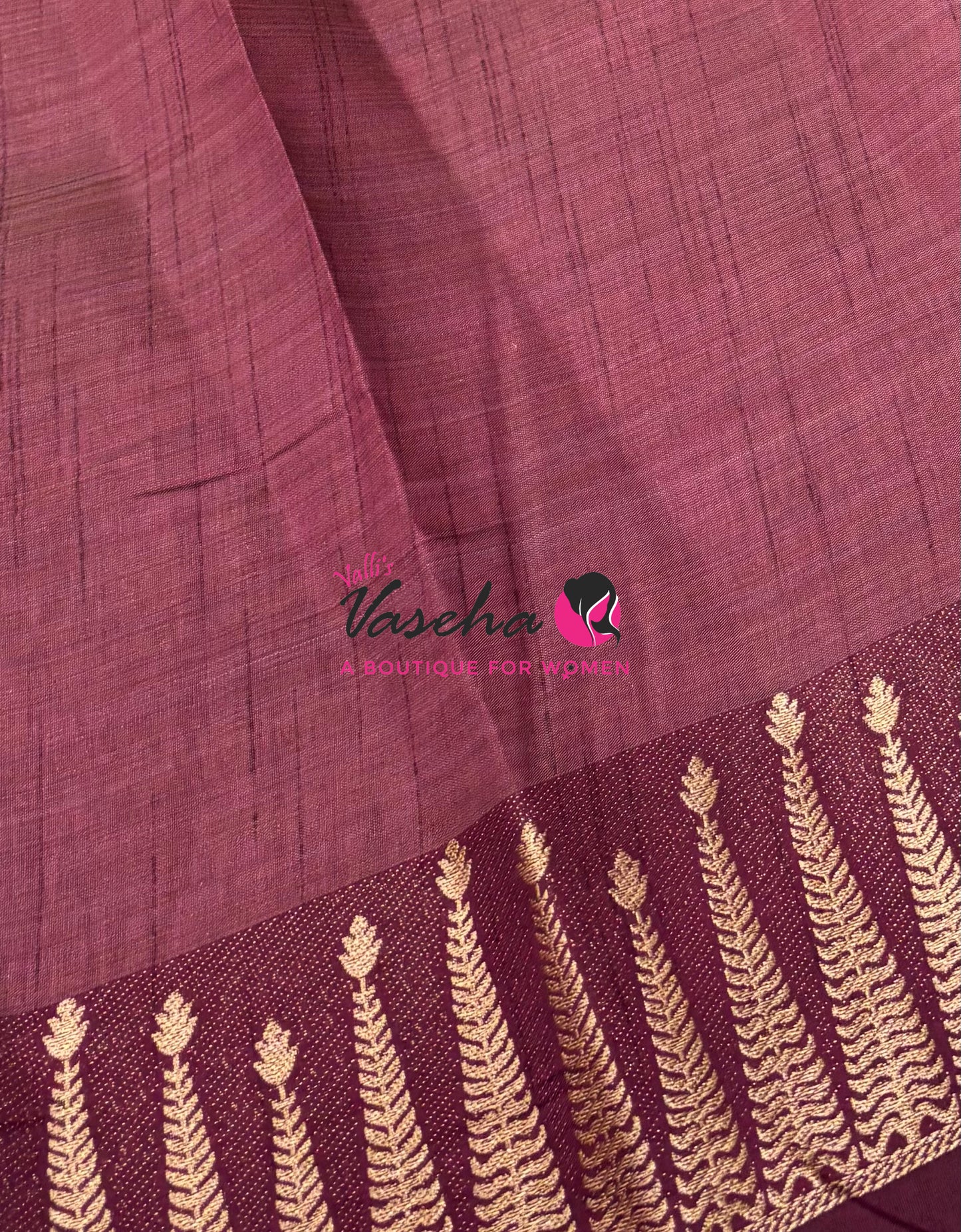 Semi Tussar Silk Saree | Wine Shade |VVSTS050