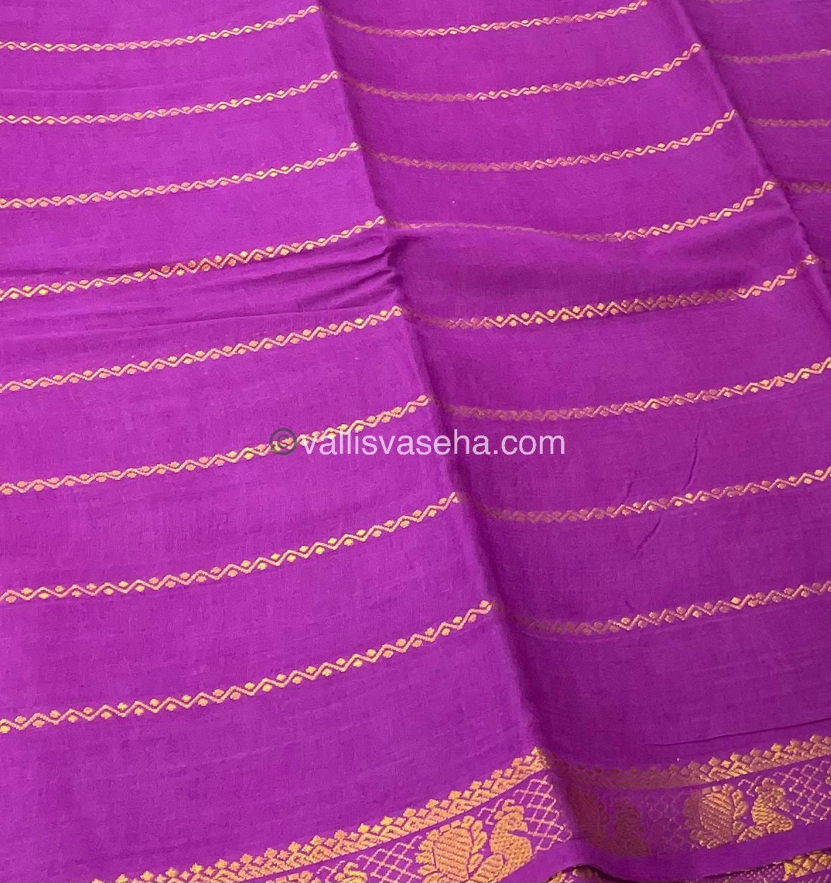 Sungudi Cotton Saree | Velthari Design - Navy Blue with Purple Shade - VVSCV001