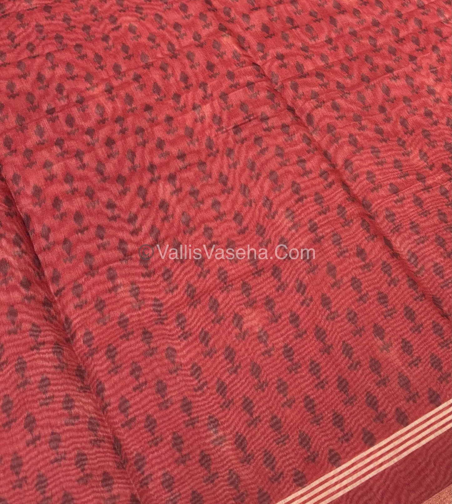 Semi Chanderi Saree - Peach Shade - VVSCS007