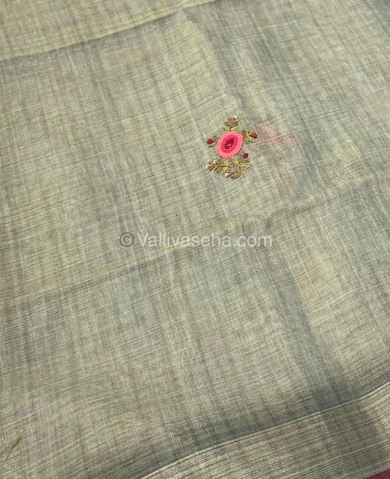 French Knot - Tissue Saree - Grey Shade - VVLFN001