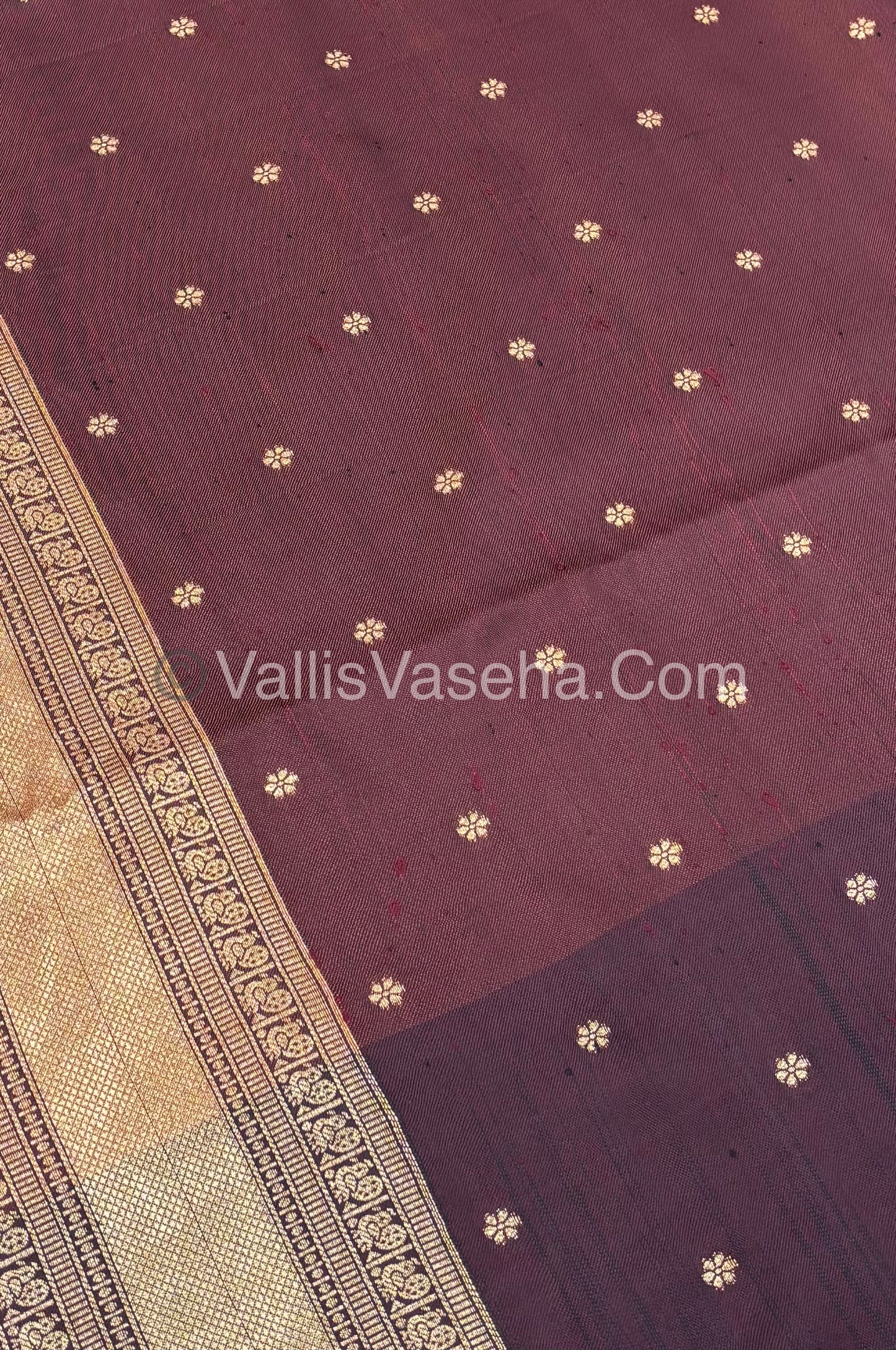 Semi Soft Silk - Rust Orange With Wine Brown Shade -VVSSS022