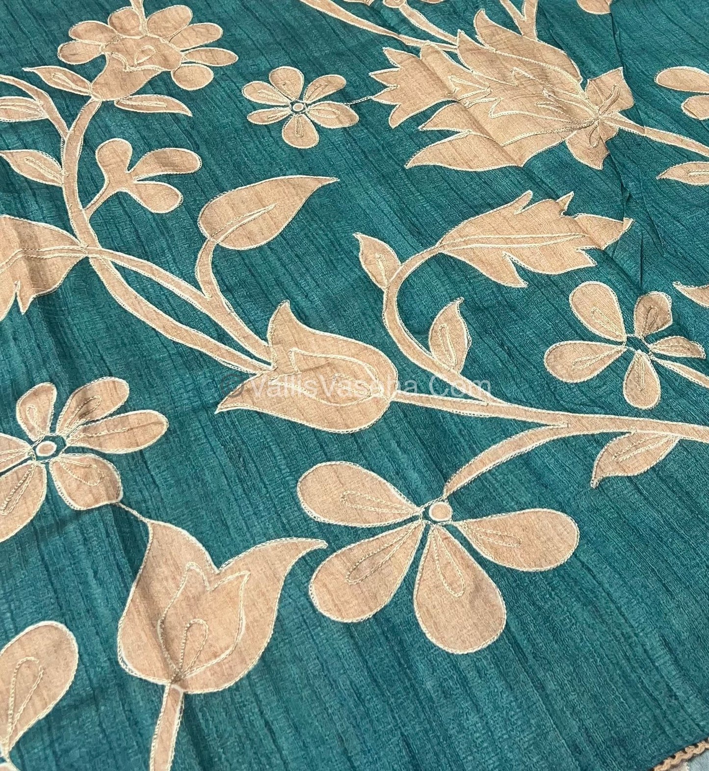 Semi Raw Silk with embroidery work - VVSRS001