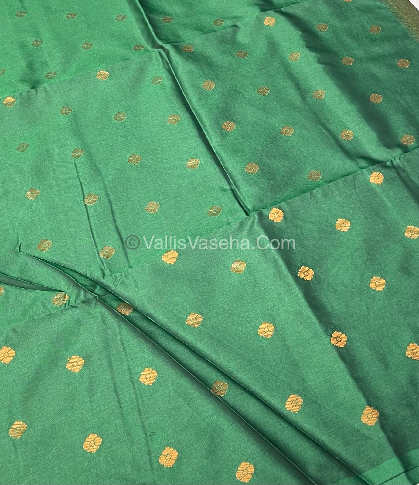 Semi Soft Silk - Border less - Light Green Shade -VVSSS007