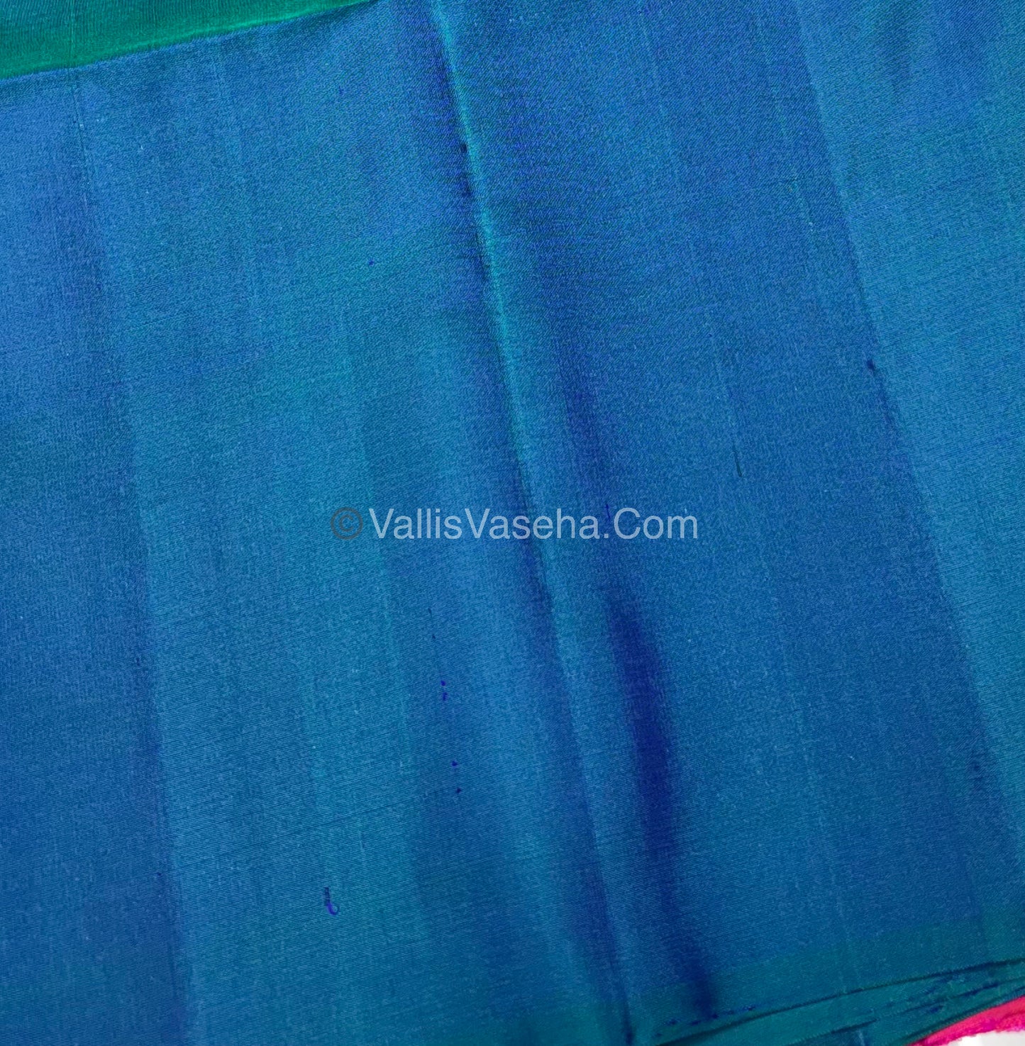 Pure Soft Silk Saree - Dupion Weaving - Dual Tone Pink & Peacock Blue Shade - VVPSS065