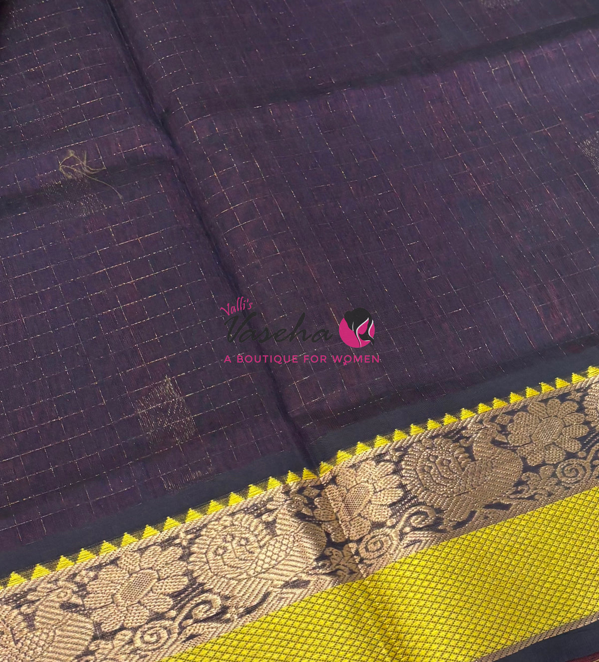 Pure Silk Cotton Saree - Maroon & Black Shade - VVPSC014