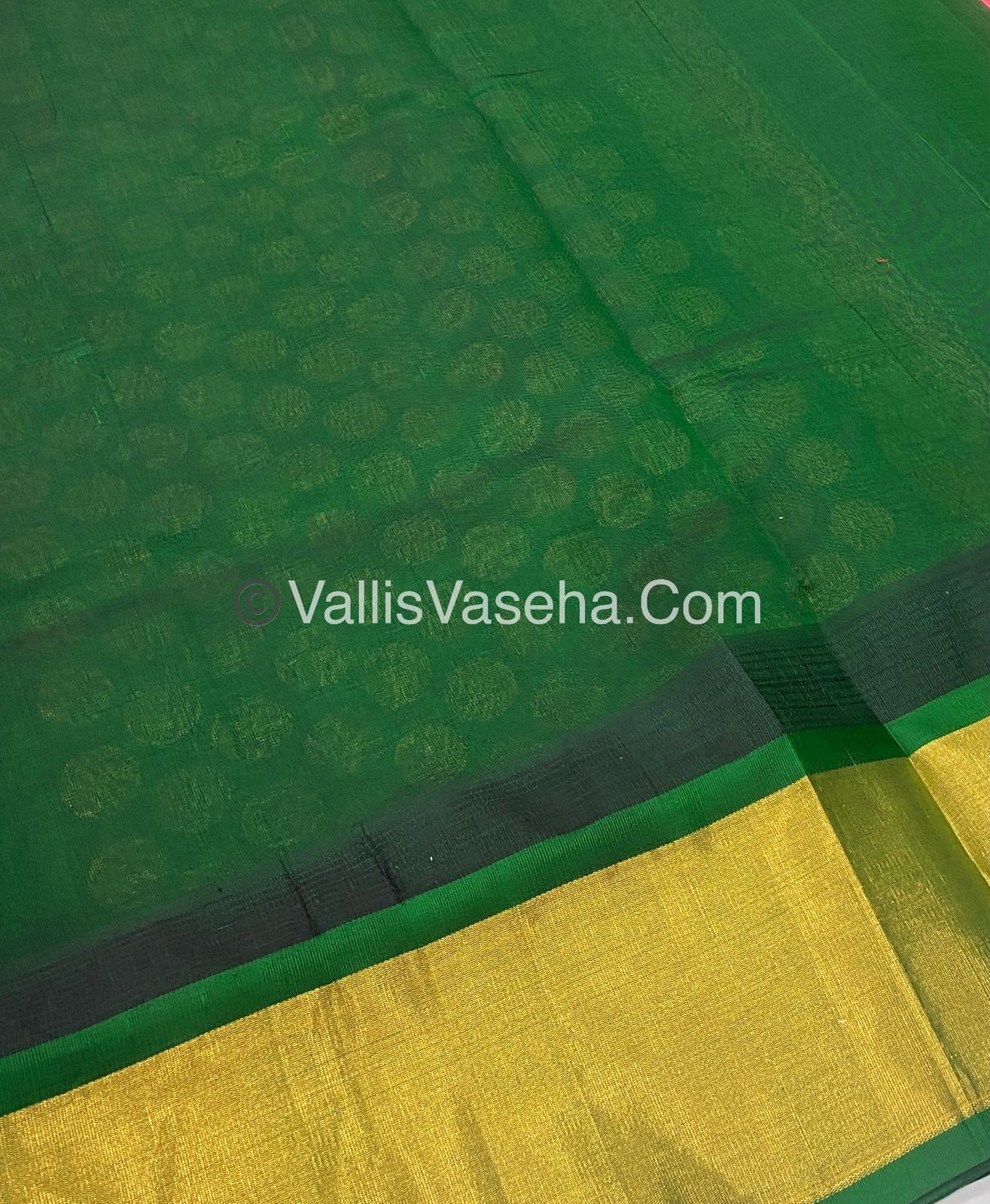 Pure Korvai Silk Cotton Saree - Temple border - VVKSC001