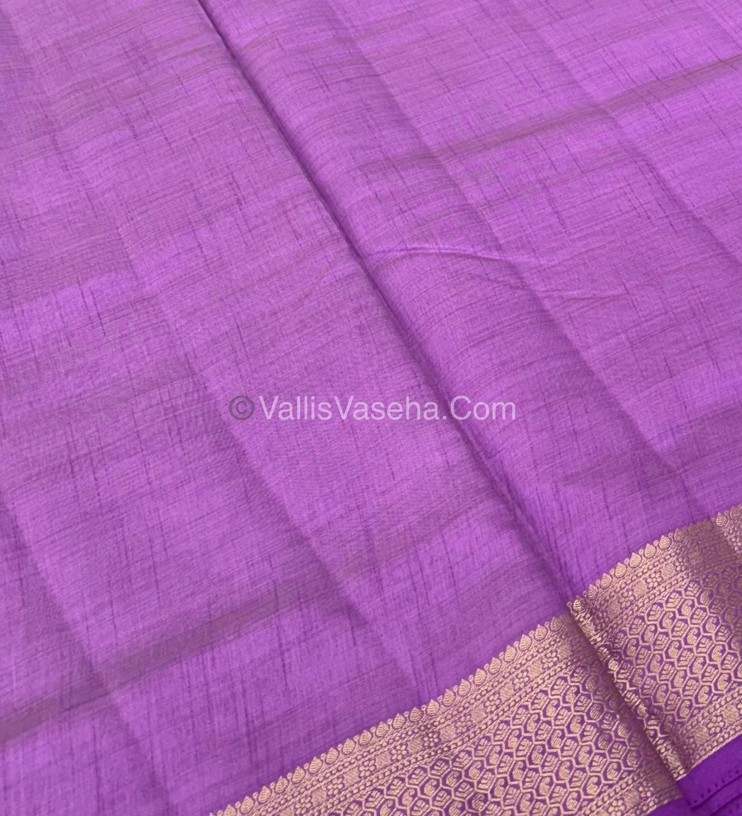 Semi Tussar Silk - Grand Pallu - Lavender Shade - VVSTS021