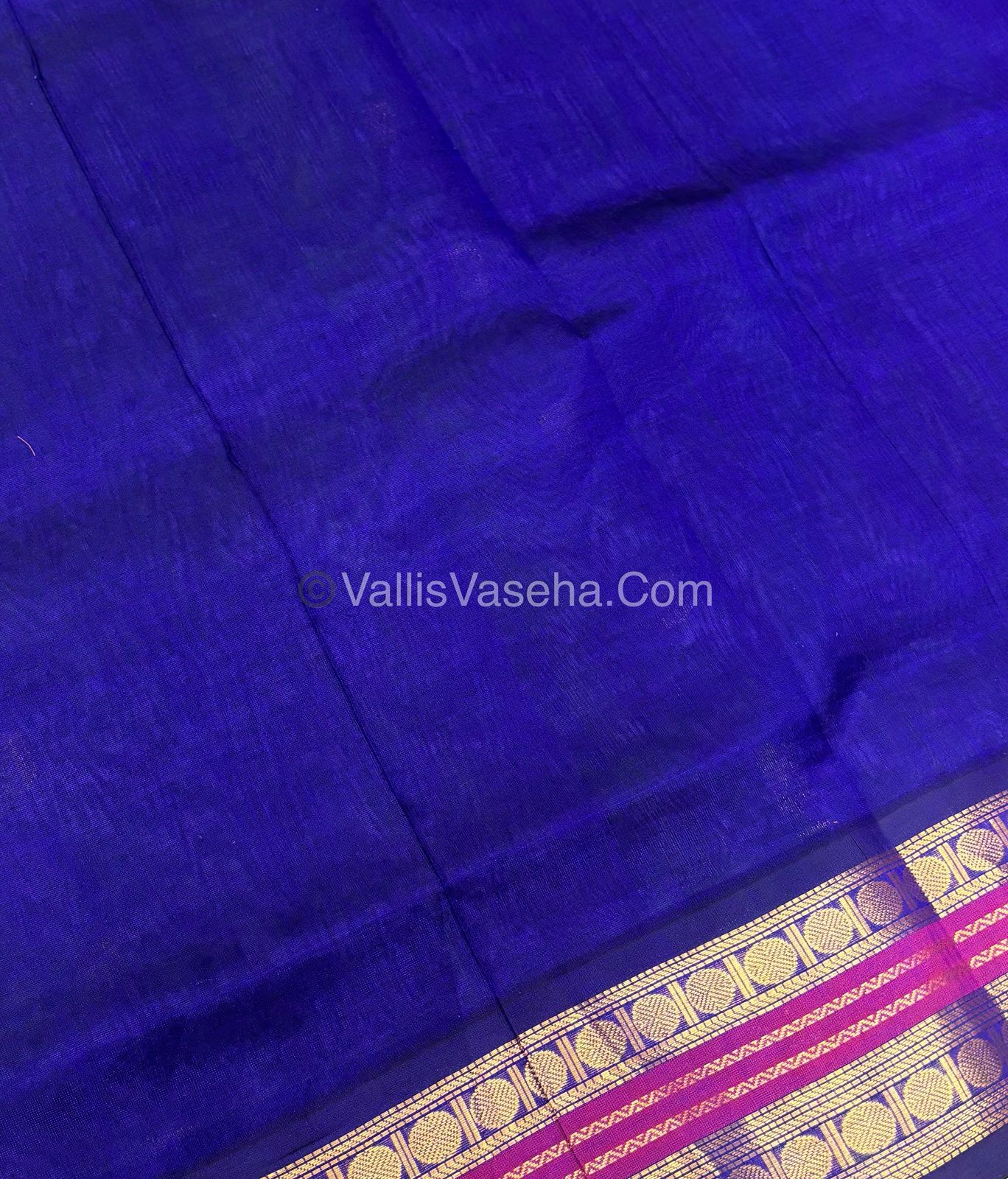 Pure Korvai Silk Cotton Saree - Treble town shade with Blue - VVKSC004