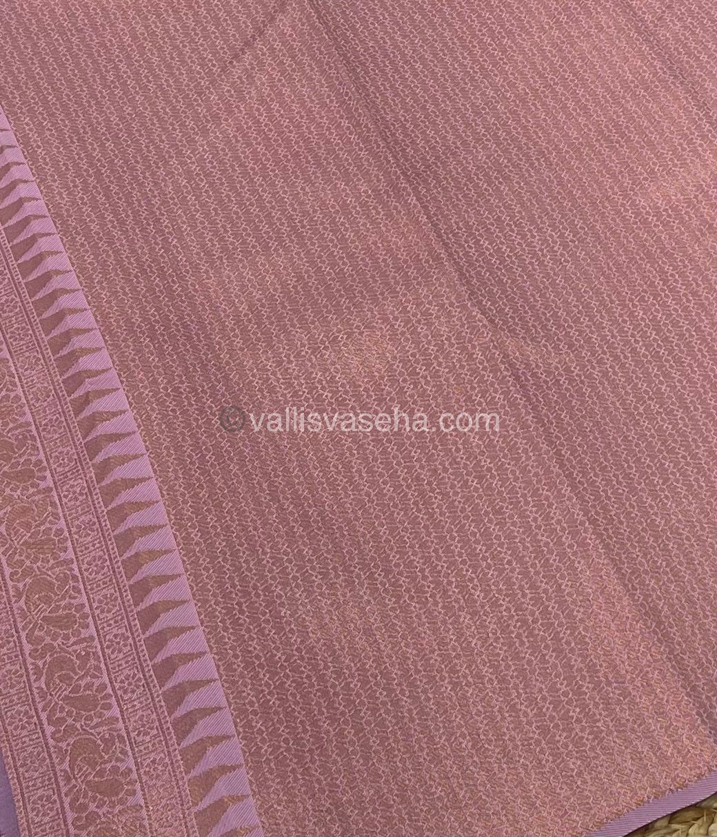 Kanchi Semi Silk - Purple with Onion Pink - Mayil & Chakkaram design - VVKSS001