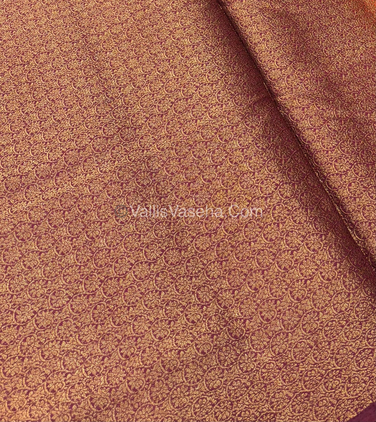 Bamboo Silk Saree - Orange with Brown Shade - VVBSS001