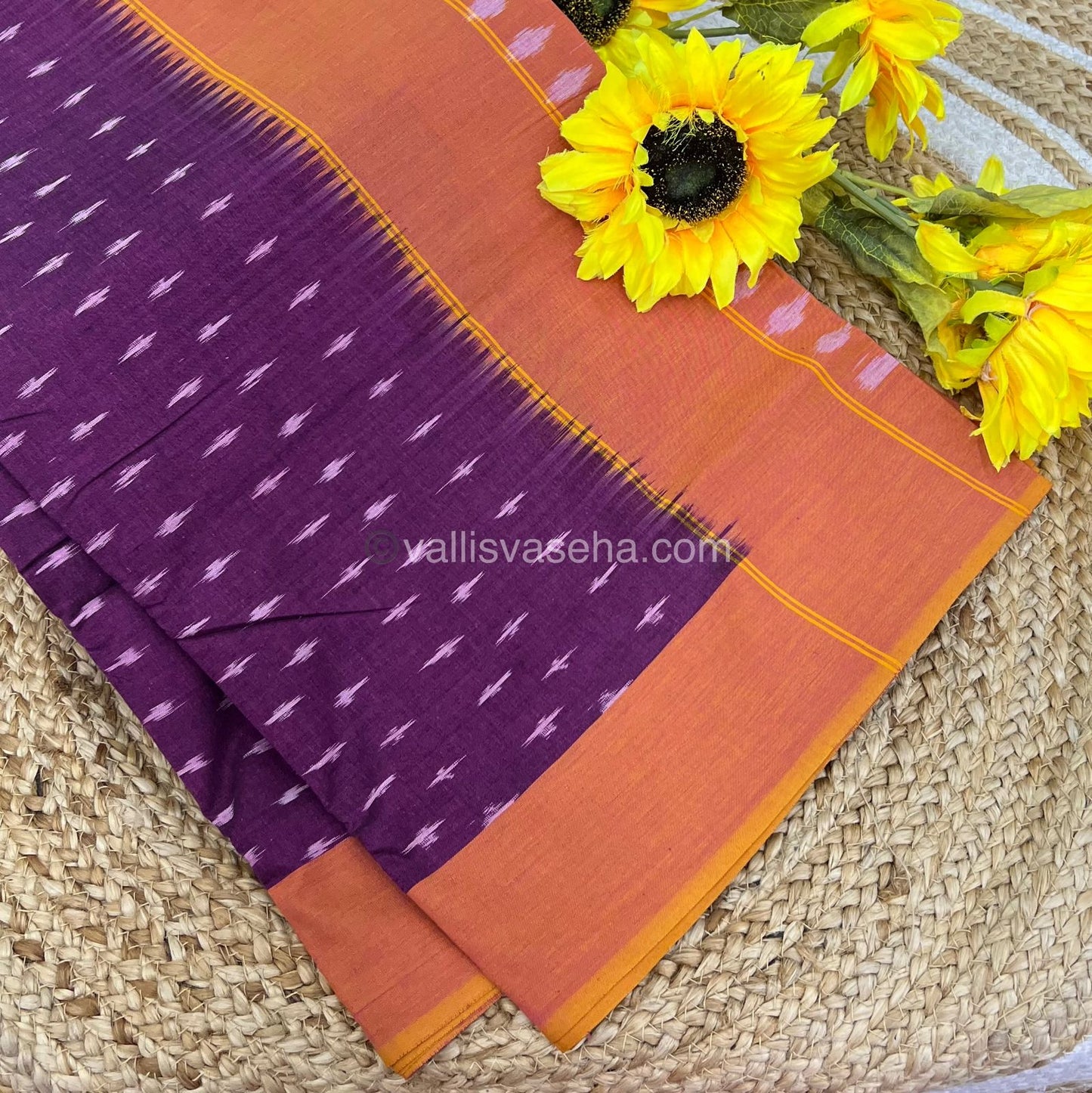 Ikkat Mercerised Cotton Saree - VVIKS001