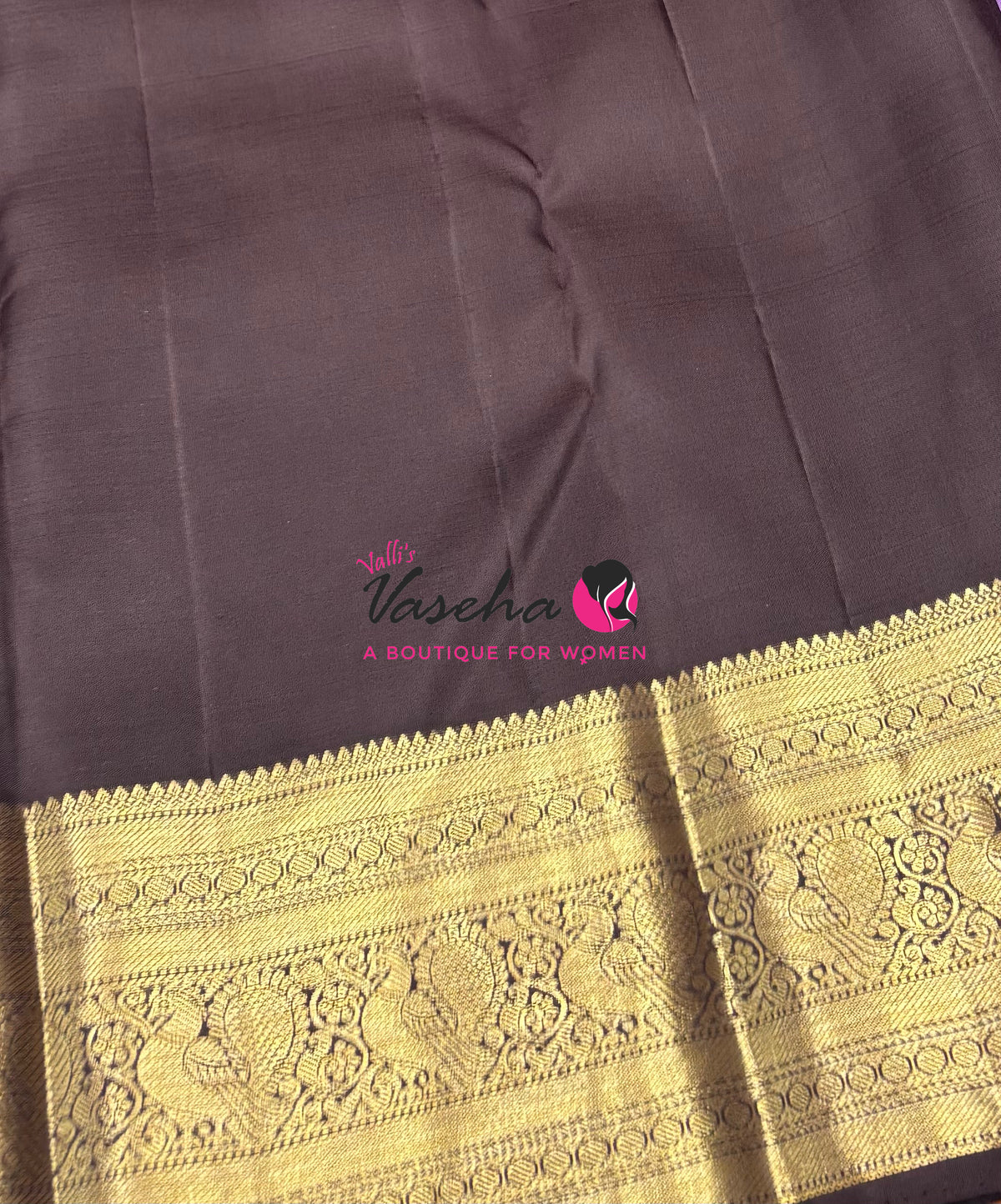 Pure Kanchipuram Silk Saree - Lavender With Brown - VVPS094