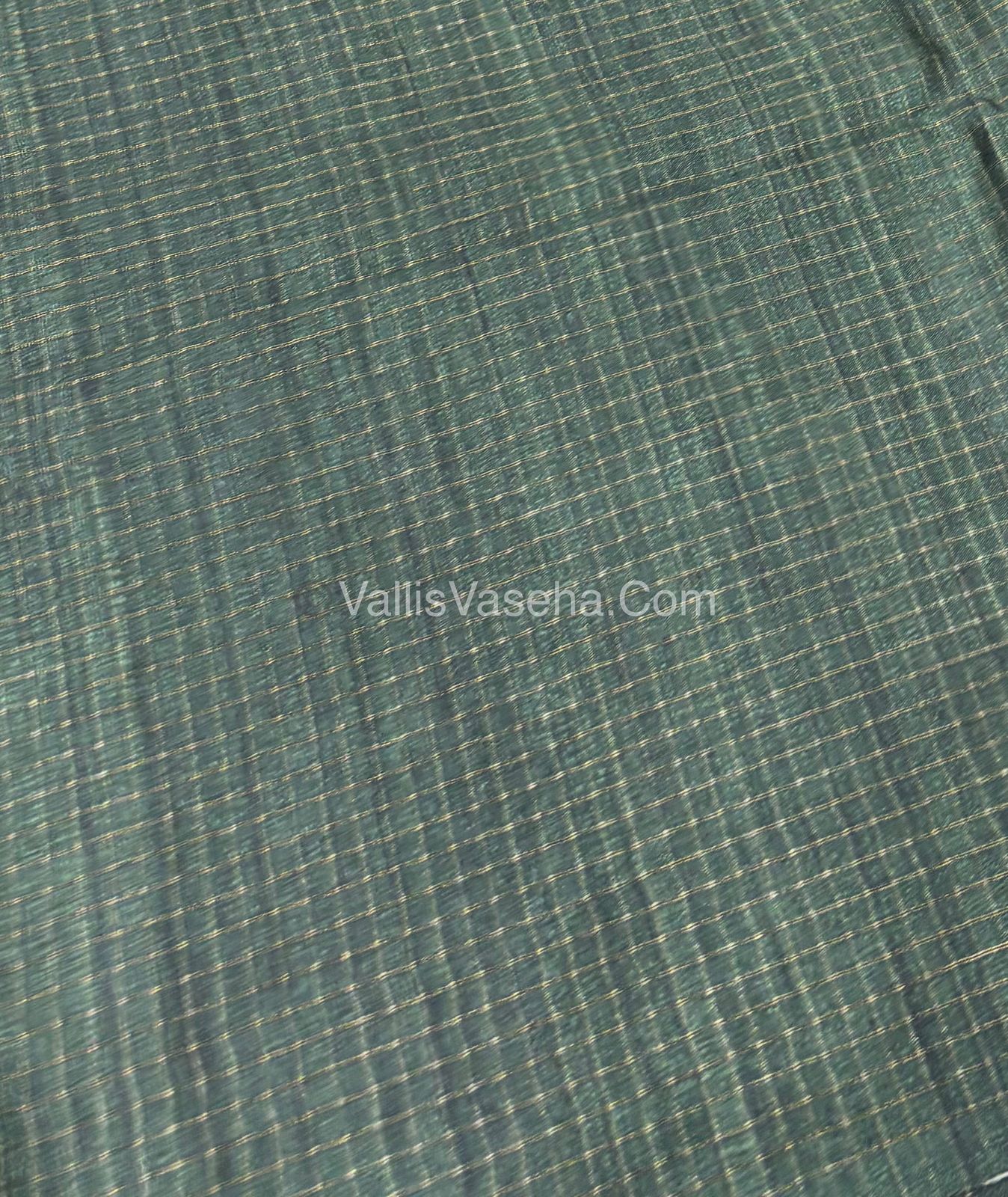 Art Tussar / Art Silk - Brown & Green Shade - VVATS002