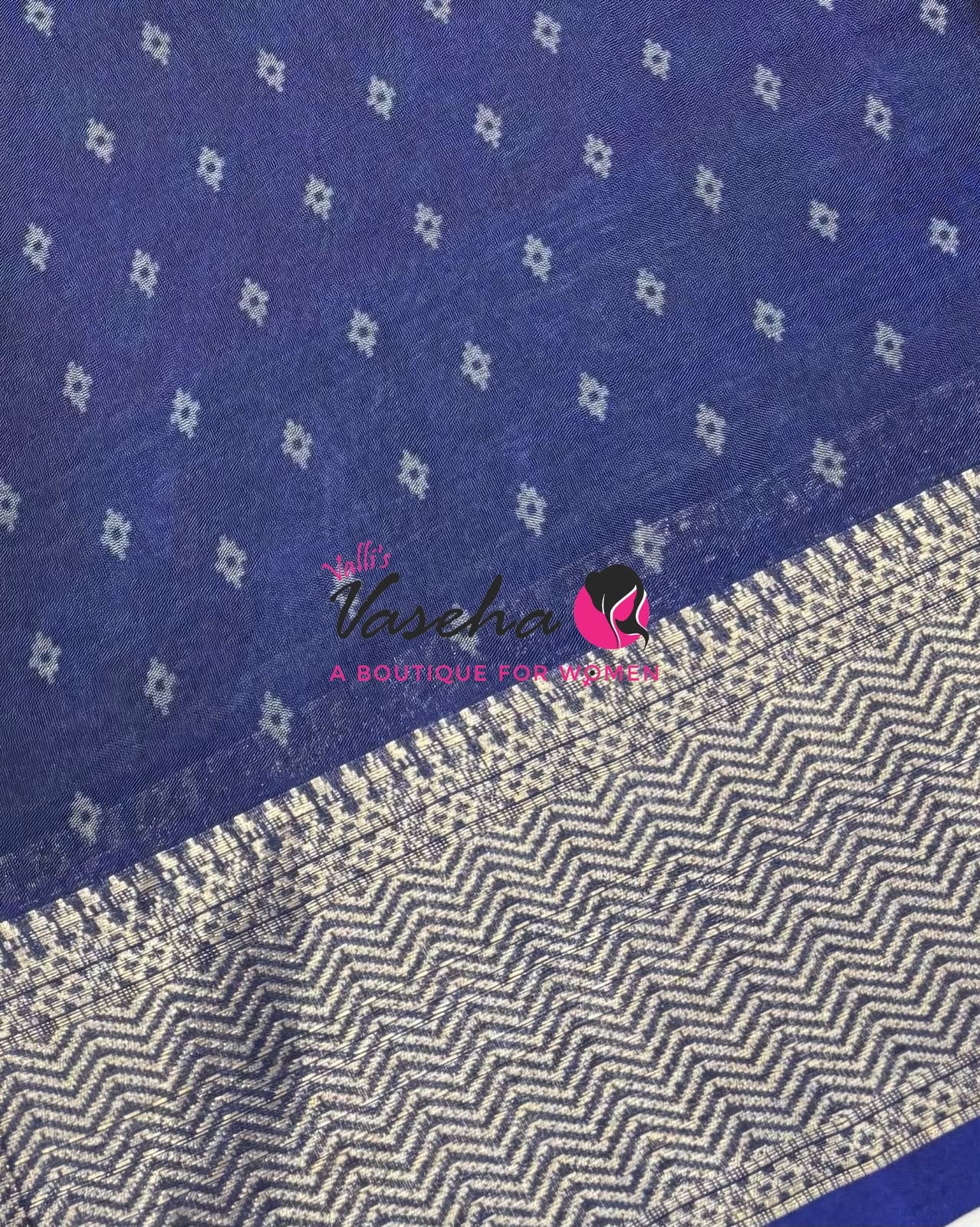 Casual Wear - Semi Patola Silk - Wine & Blue Shade - VVSPS001