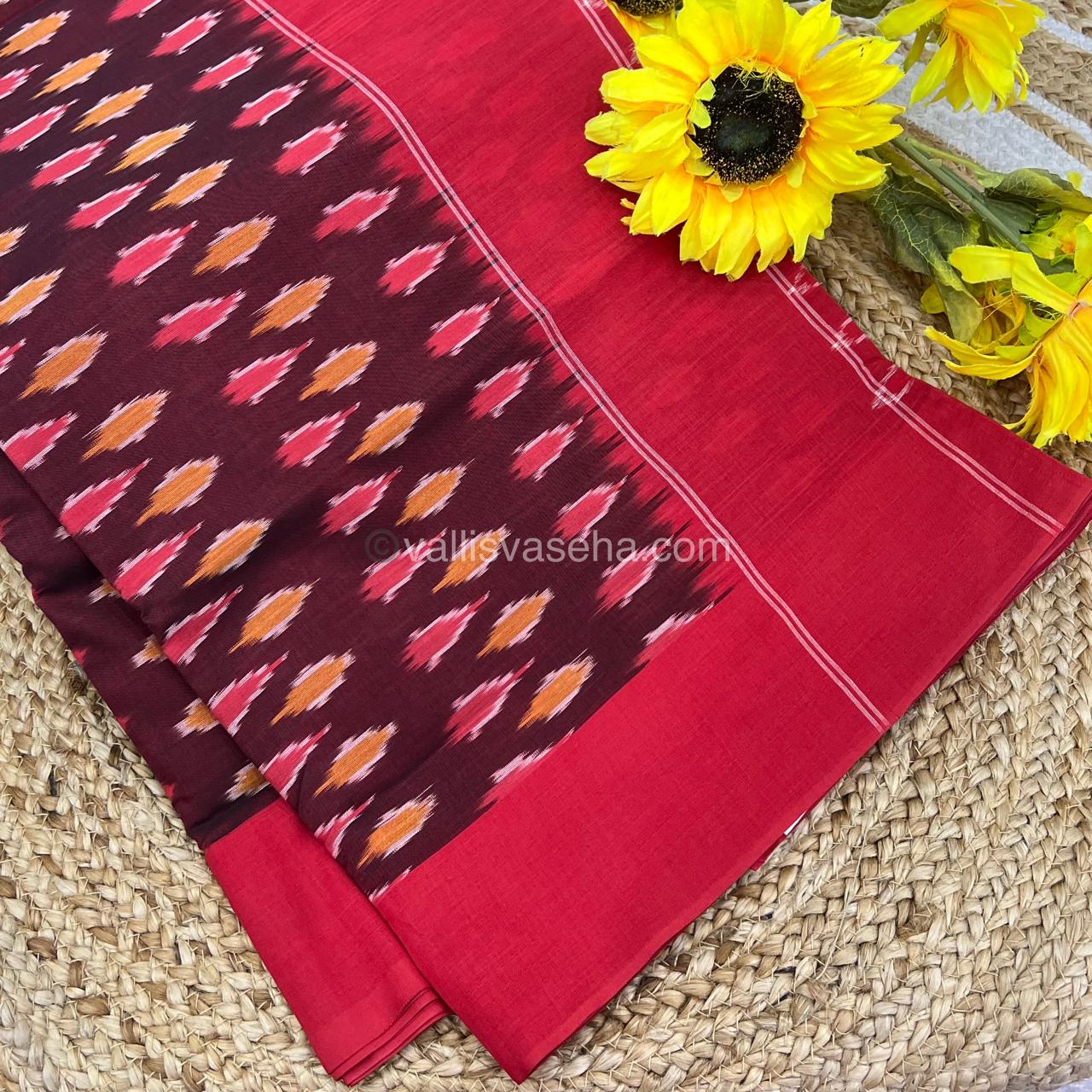 Ikkat Mercerised Cotton Saree - VVIKS001