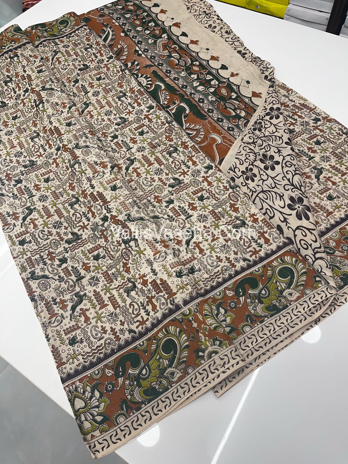 Pure Kalamkari Cotton Saree - VVPKC001