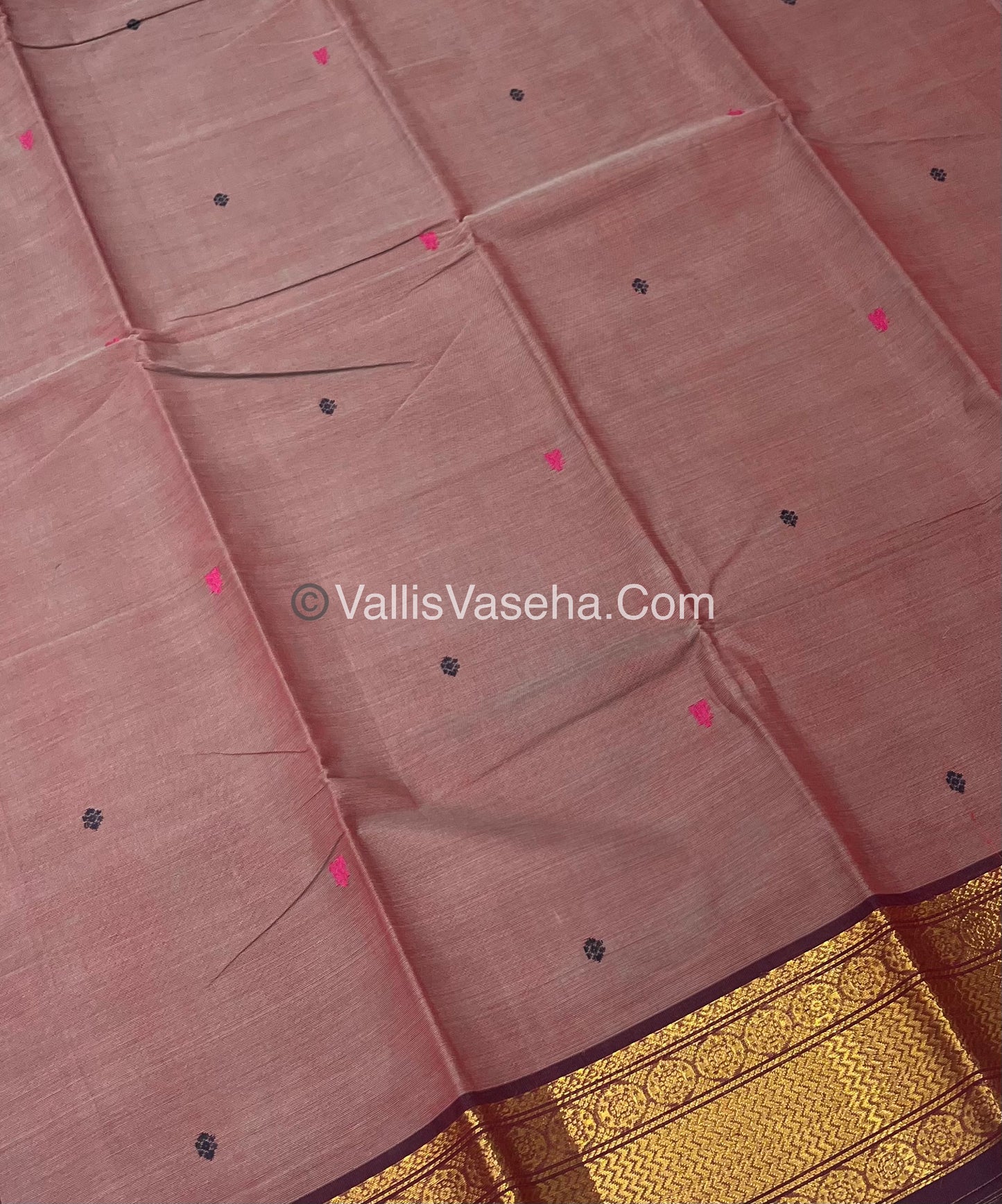 Kanchi Cotton Saree - Butta Design with Ganga Jamuna Border VVKCS008