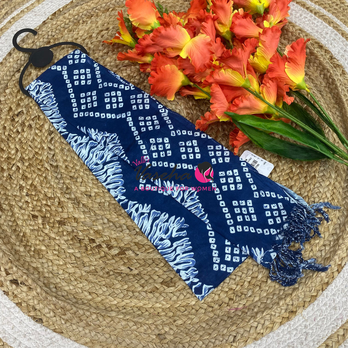 Stoles & Dupattas - Indigo Blue print - VVSD001