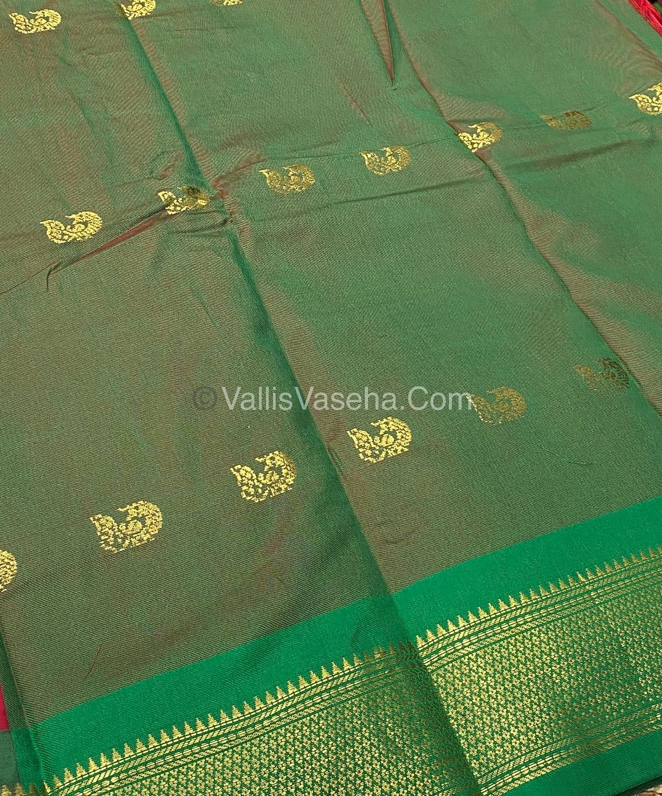Semi Silk -  Red with Green  Combo VVSS001