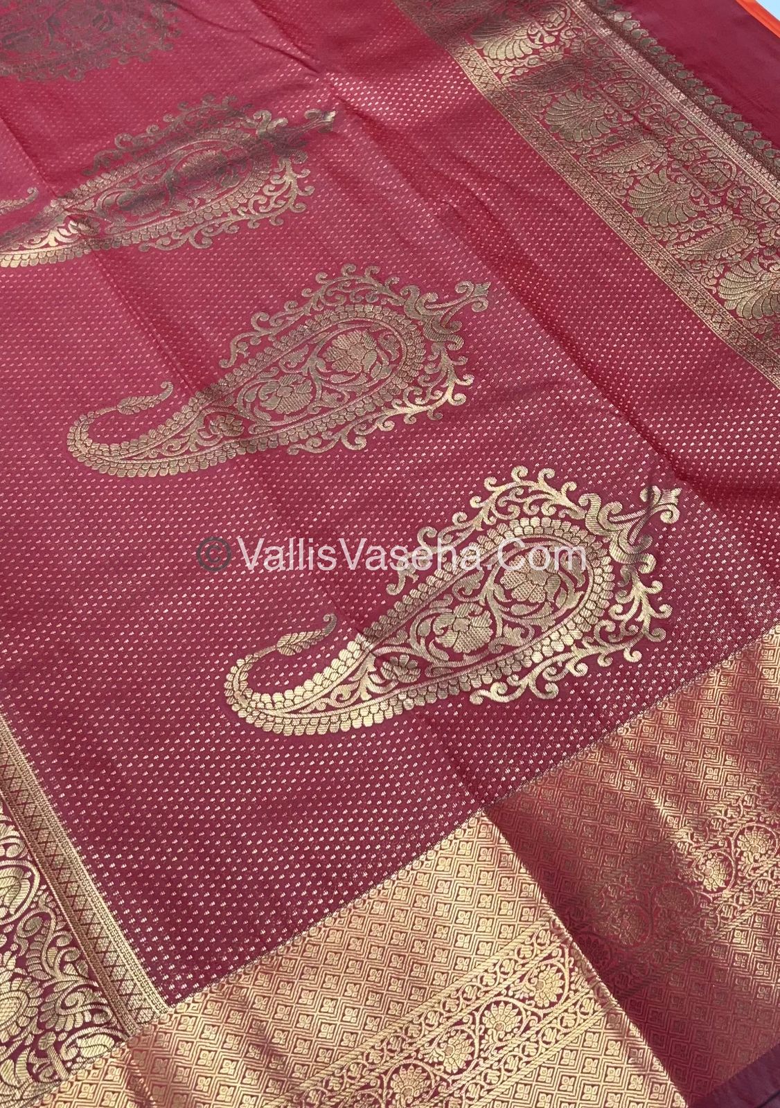 Semi Kanchipuram Silk - Orange Shade - VVSKS002