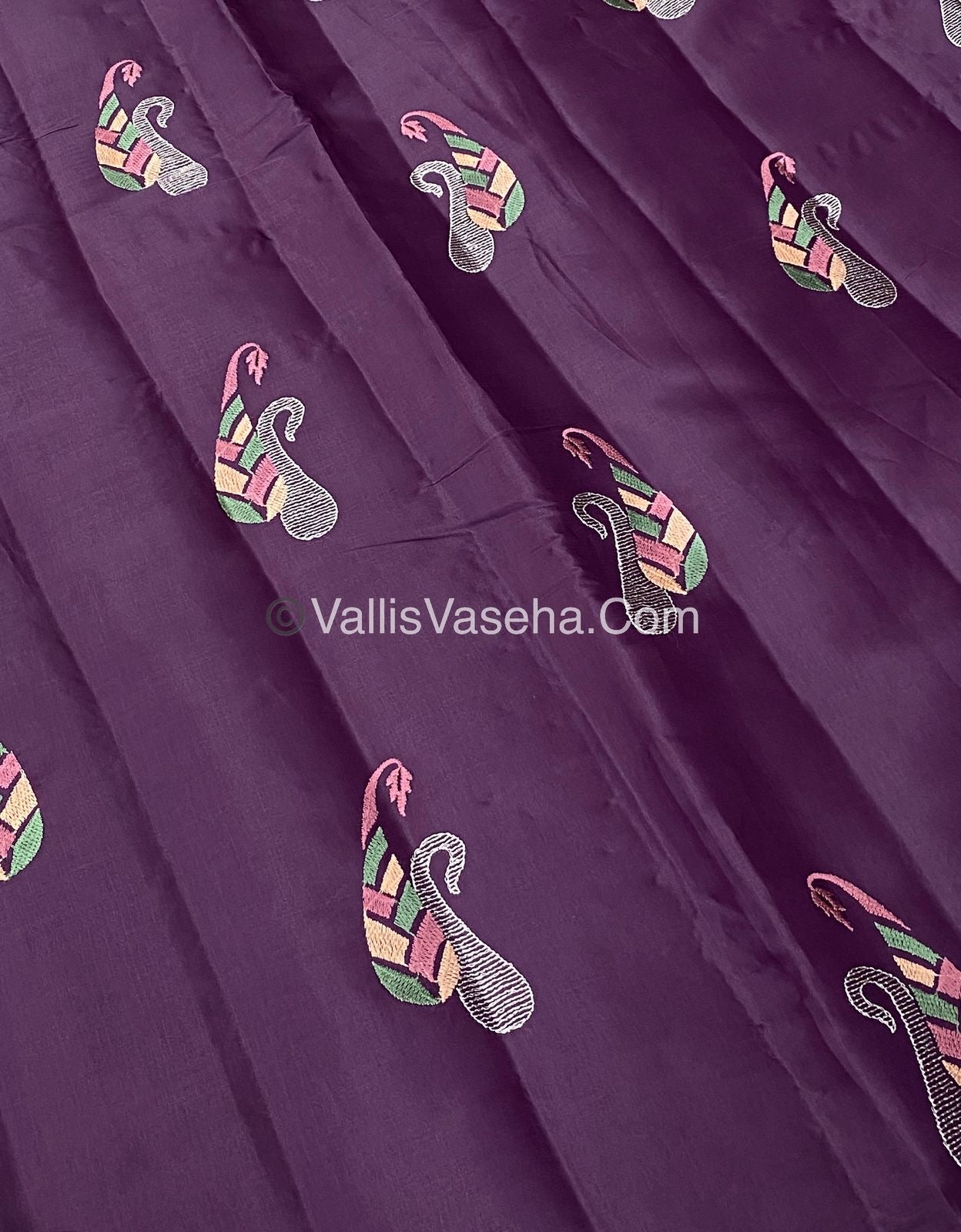 Butter Silk - Purple  & peacock green Combo - VVBS002