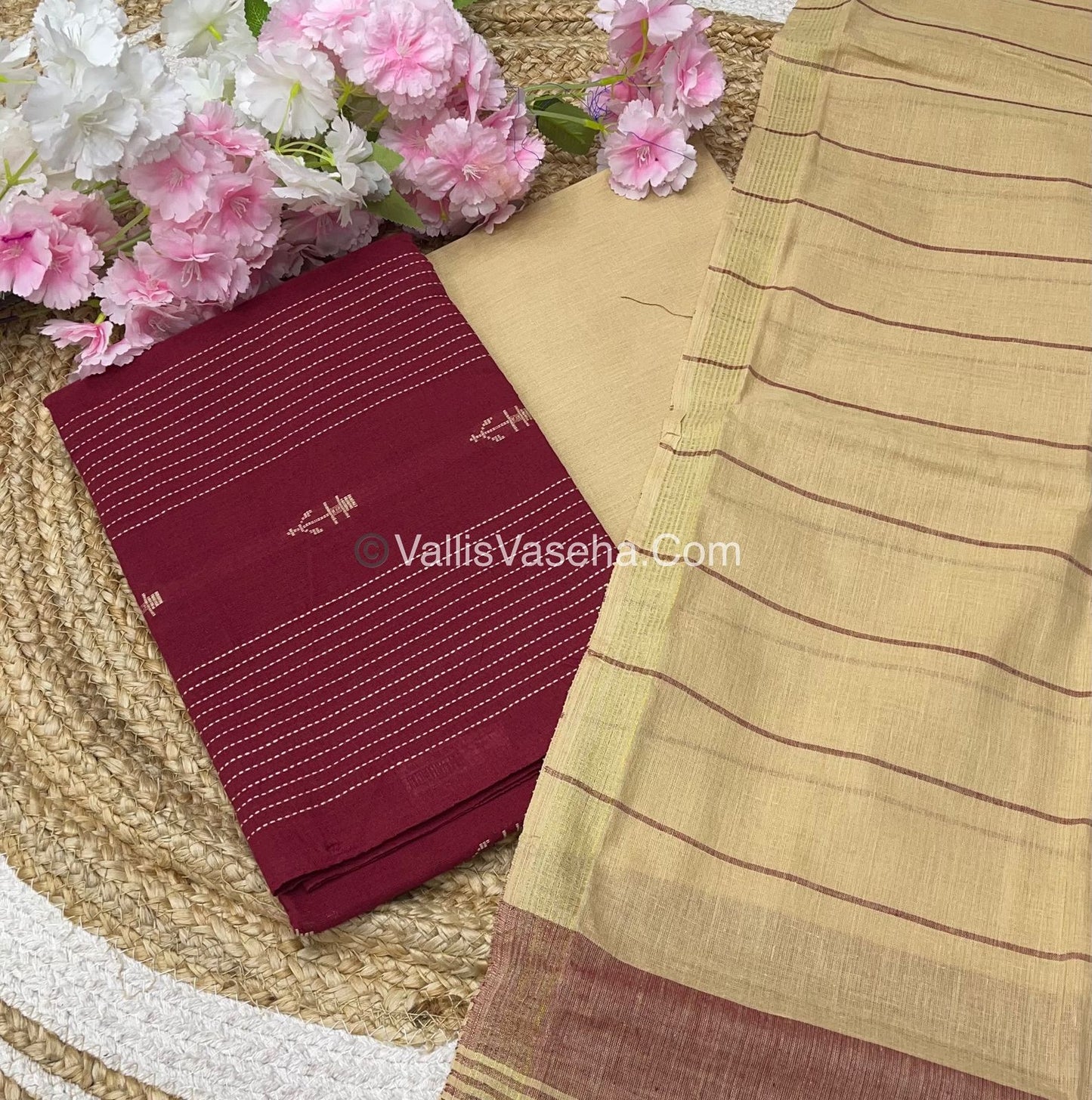 Salwar Material - Pure Cotton - Jacquard Design Set - VVUSM008