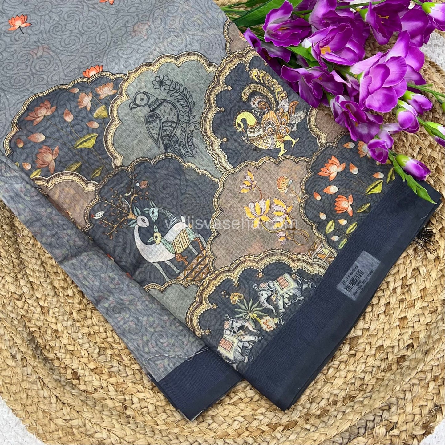 Semi Chanderi Saree - Digital Printed - VVSCD001