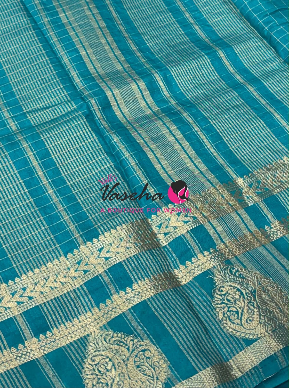Semi Tussar Silk Saree | Blue Shade |VVSTS061