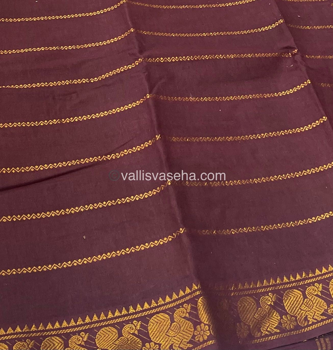 Sungudi Cotton Saree | Velthari Design - Masturd Yellow with Maroon Shade - VVSCV001